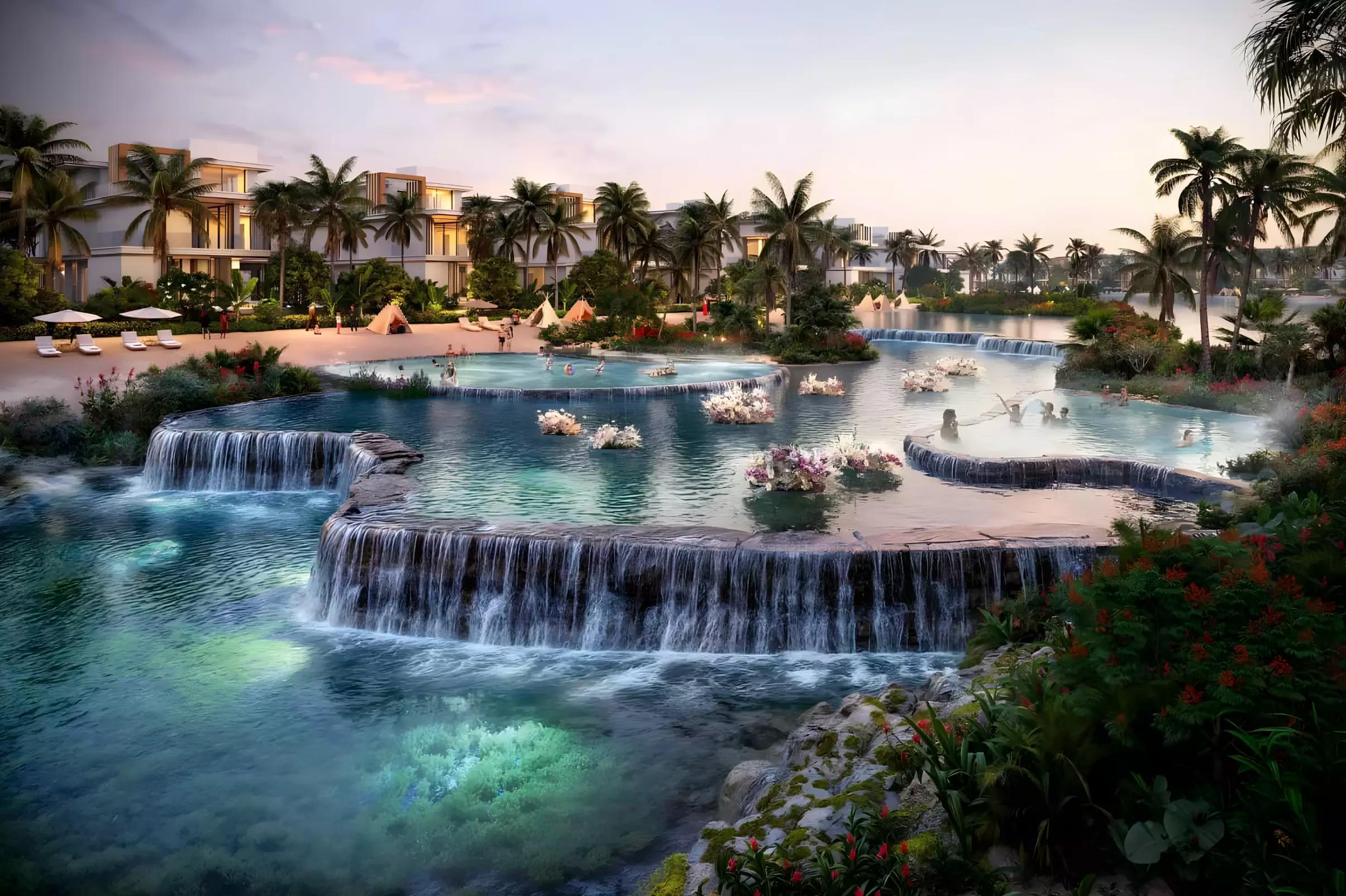 Bali Phase 4 townhouse exterior with landscaped surroundings, DAMAC Islands, Dubai