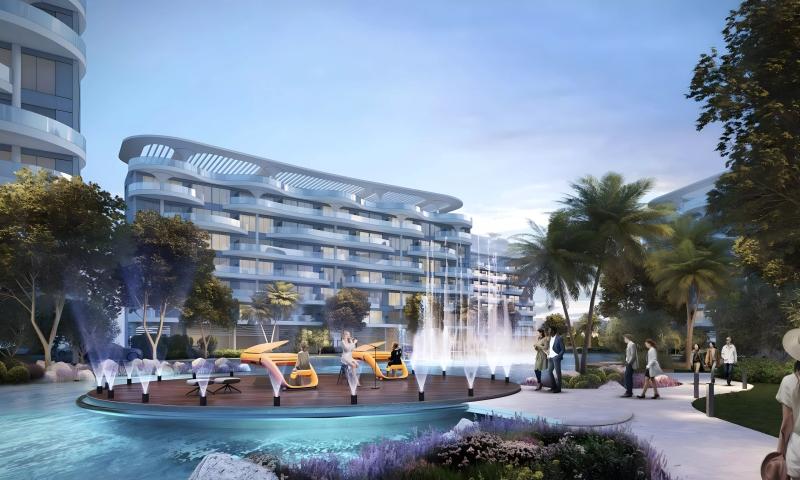 Exterior view of Lagoon Views 11 apartment building at DAMAC Lagoons, Dubai