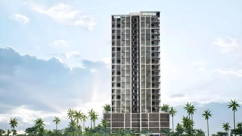 Aria Heights tower exterior view, Jumeirah Village Circle, Dubai