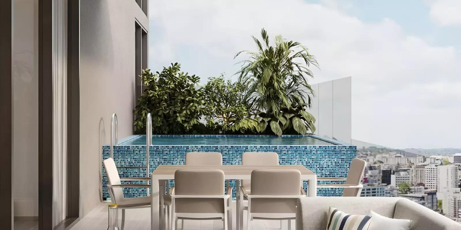 Nas 3 Residence shared swimming pool deck, Arjan
