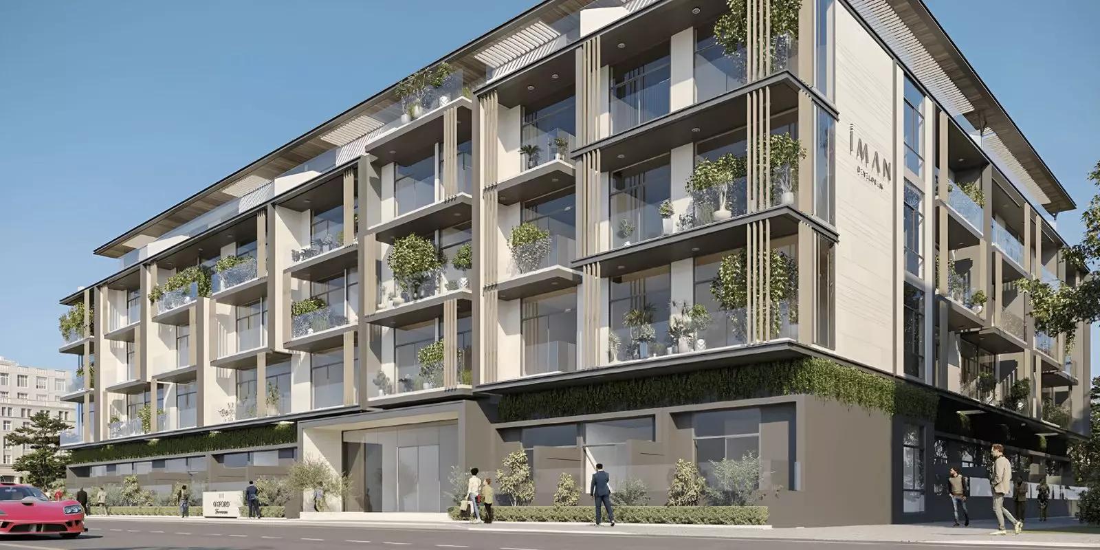 Oxford Terraces building exterior at JVC District 11, Dubai