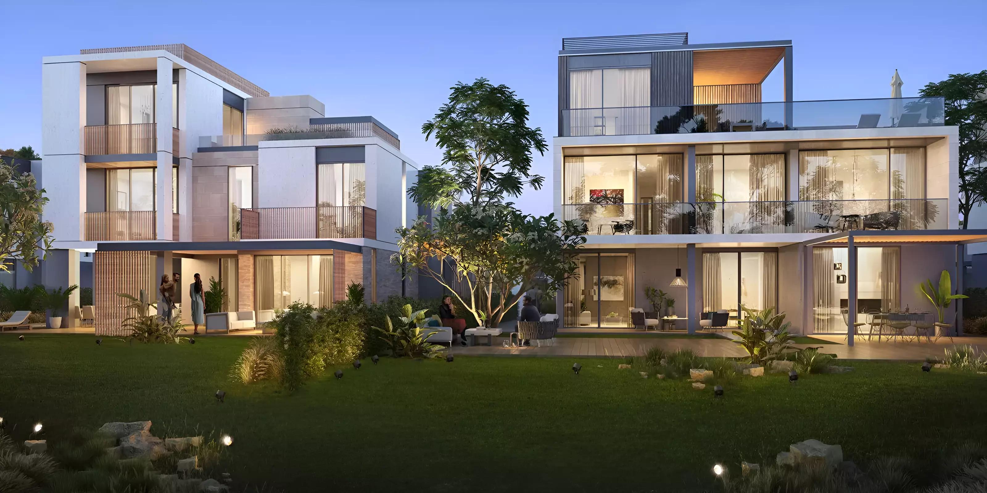 Elie Saab villa exterior with landscaped garden, Arabian Ranches 3, Dubai