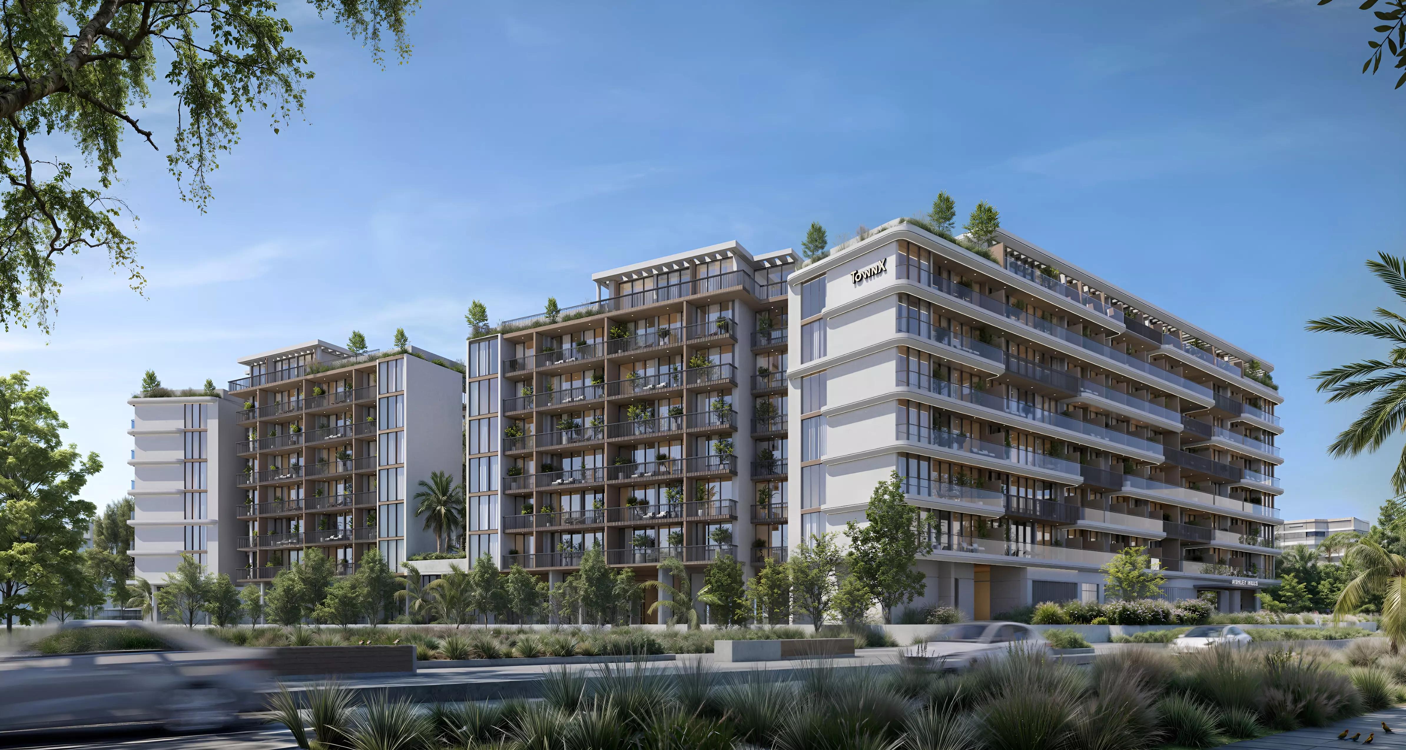 Ashley Hills exterior facade view, Arjan, Dubai