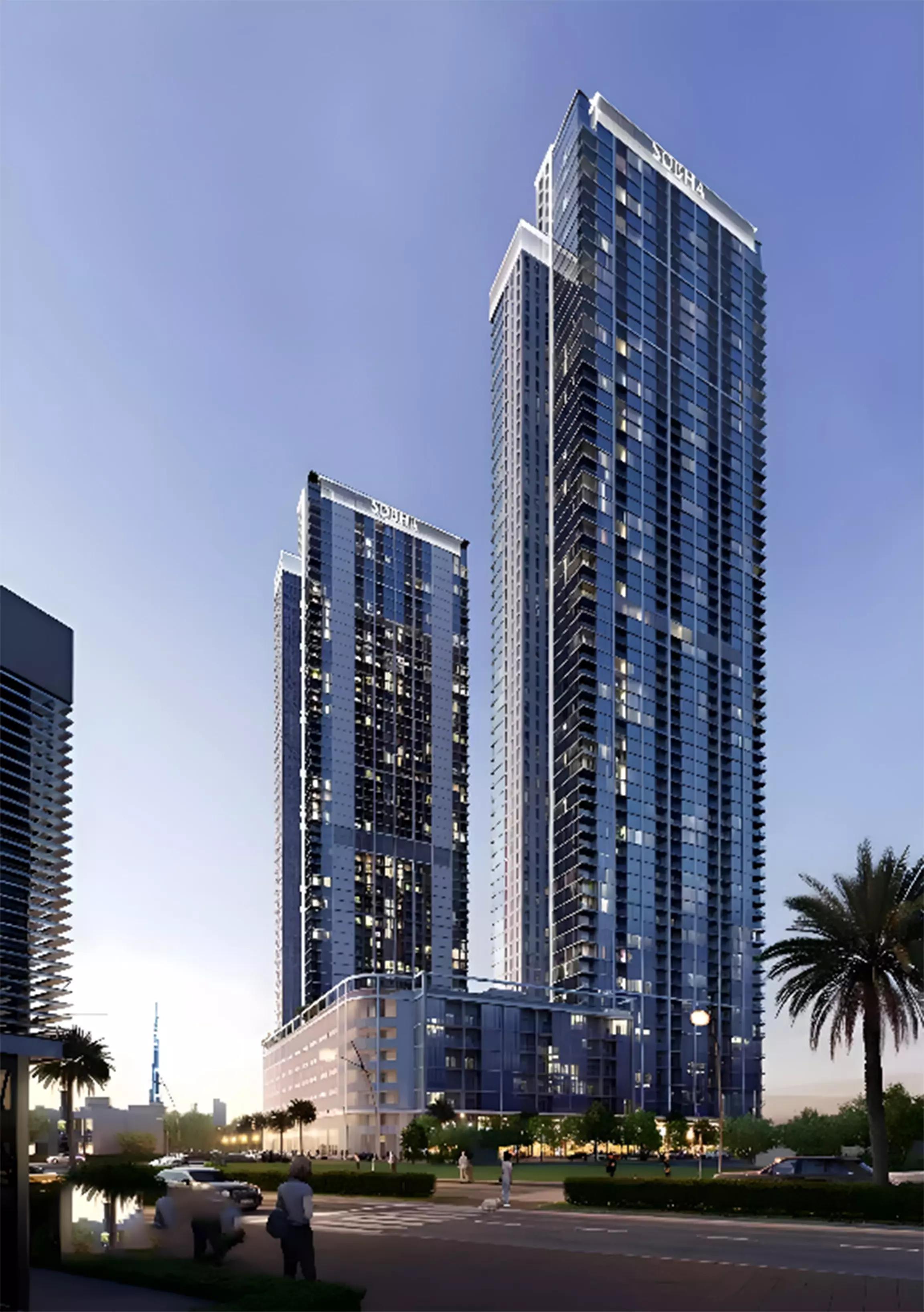 Sobha Creek Vistas Heights building facade and landscaping, Sobha Hartland