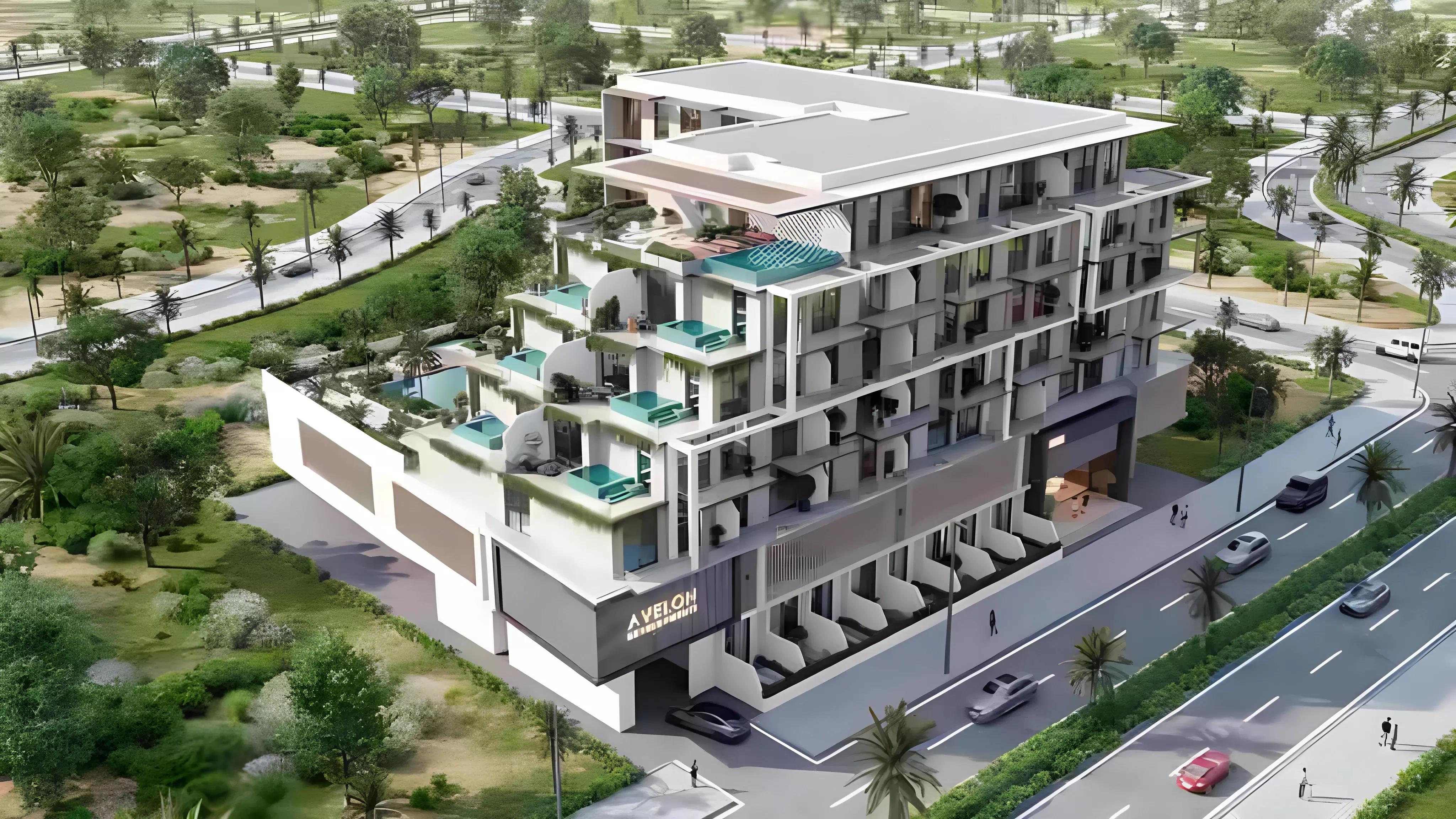 Trevino Residences exterior building facade, JVC District 15, Dubai