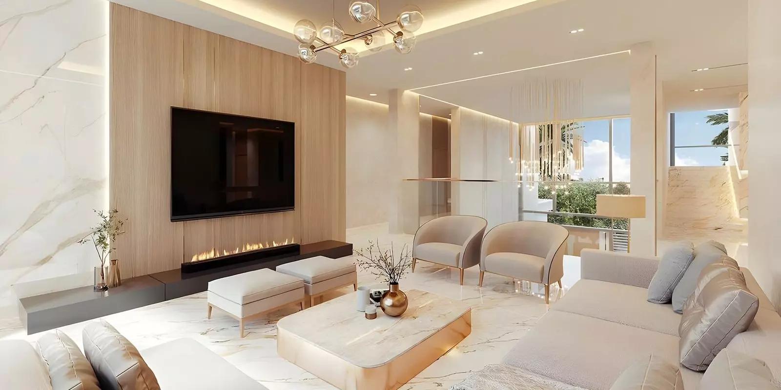 South Bay Phase 6 townhouse exterior with landscaped street frontage, Dubai South