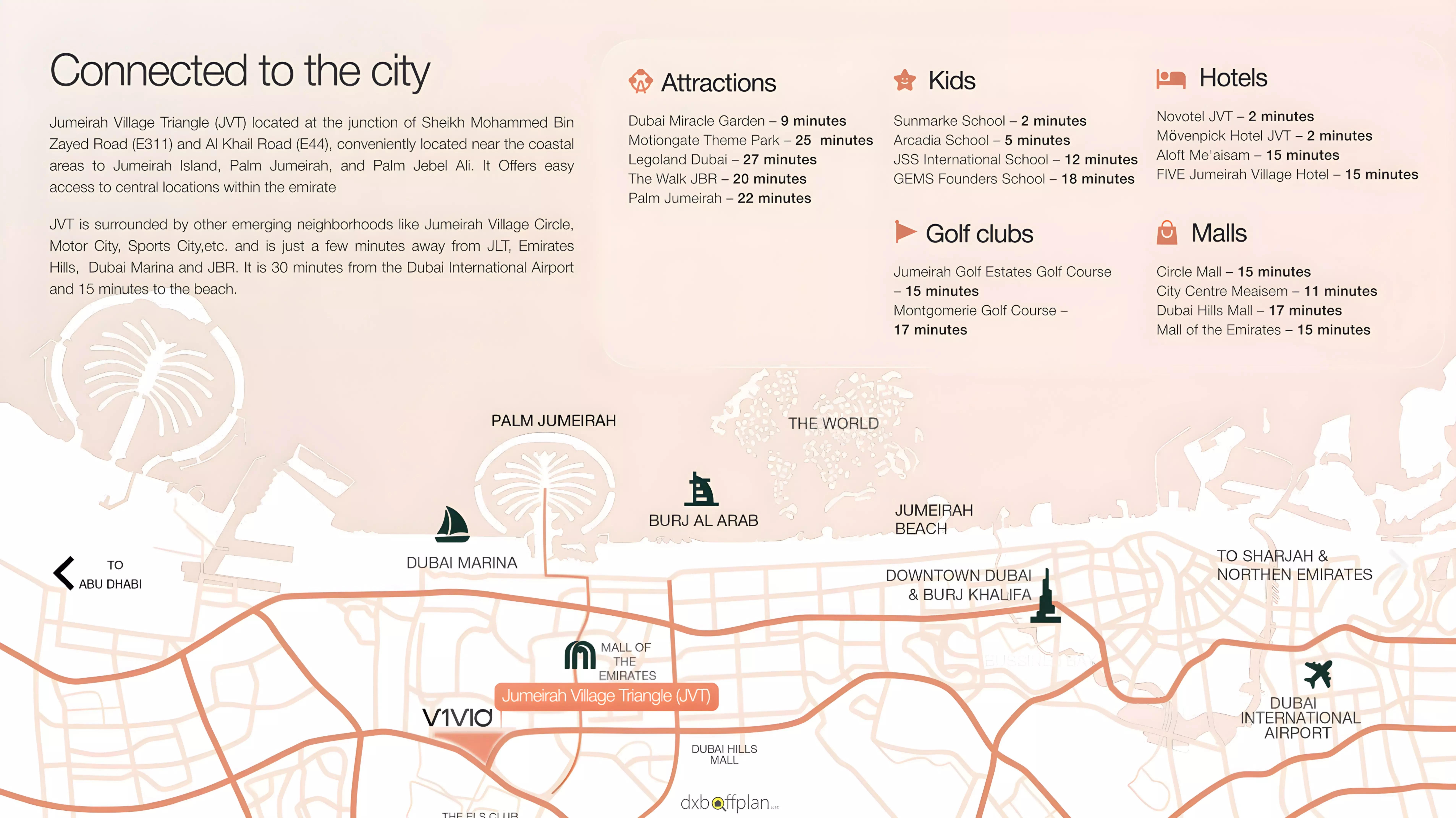 Master plan layout of V1VID Residence within District 1, Jumeirah Village Triangle