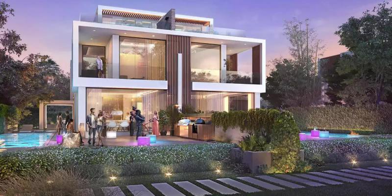 Mag 330 residential tower exterior in City of Arabia, Dubai