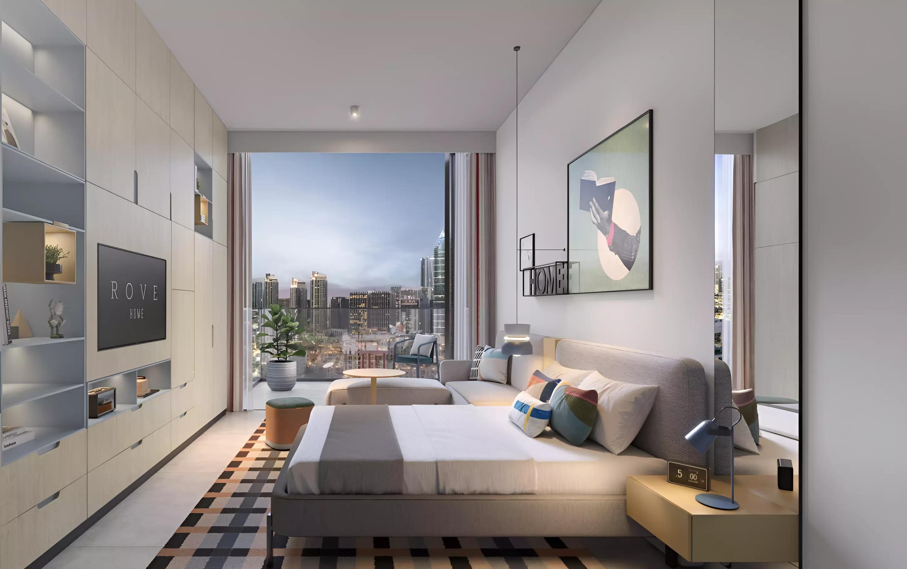Landscaped gardens at Rove Home By IRTH, Downtown Dubai