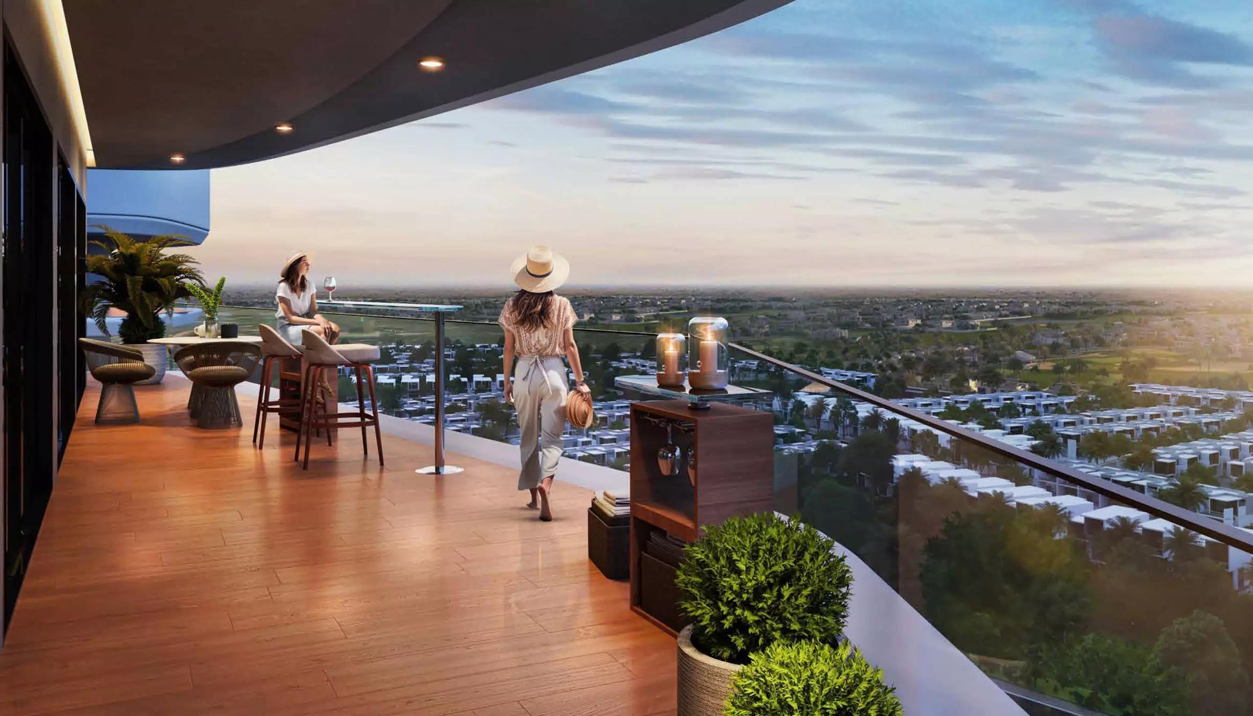 ELO shared swimming pool area, DAMAC Hills, Dubai