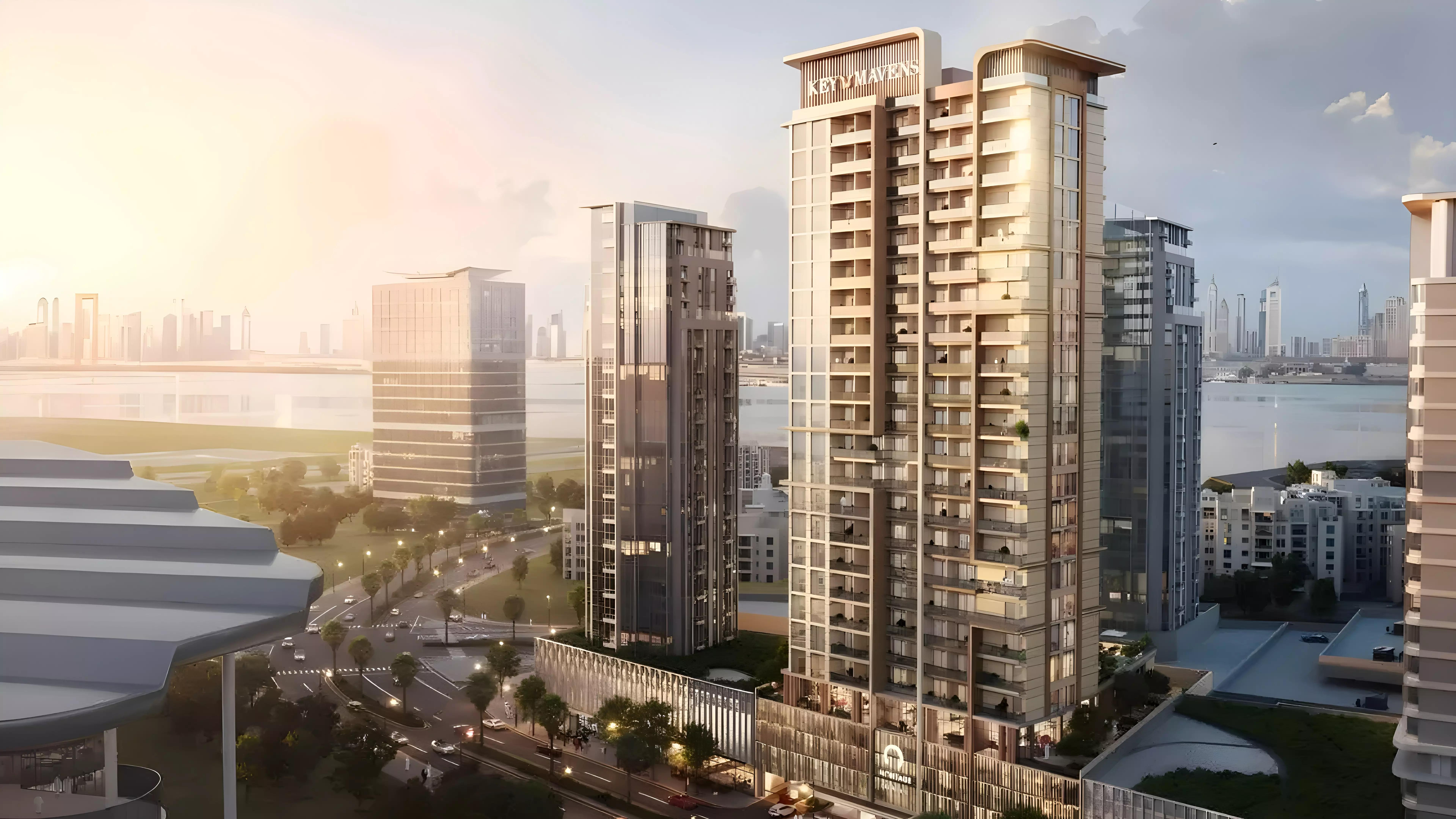 Montage building facade and landscaping, Al Jaddaf
