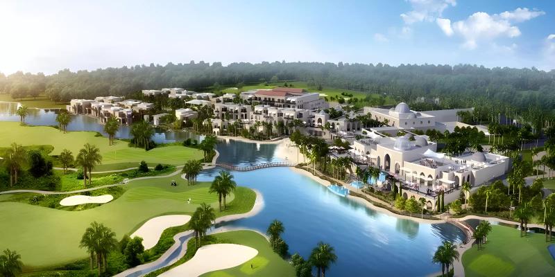 Vista Lux apartment building exterior, DAMAC Hills, Dubai