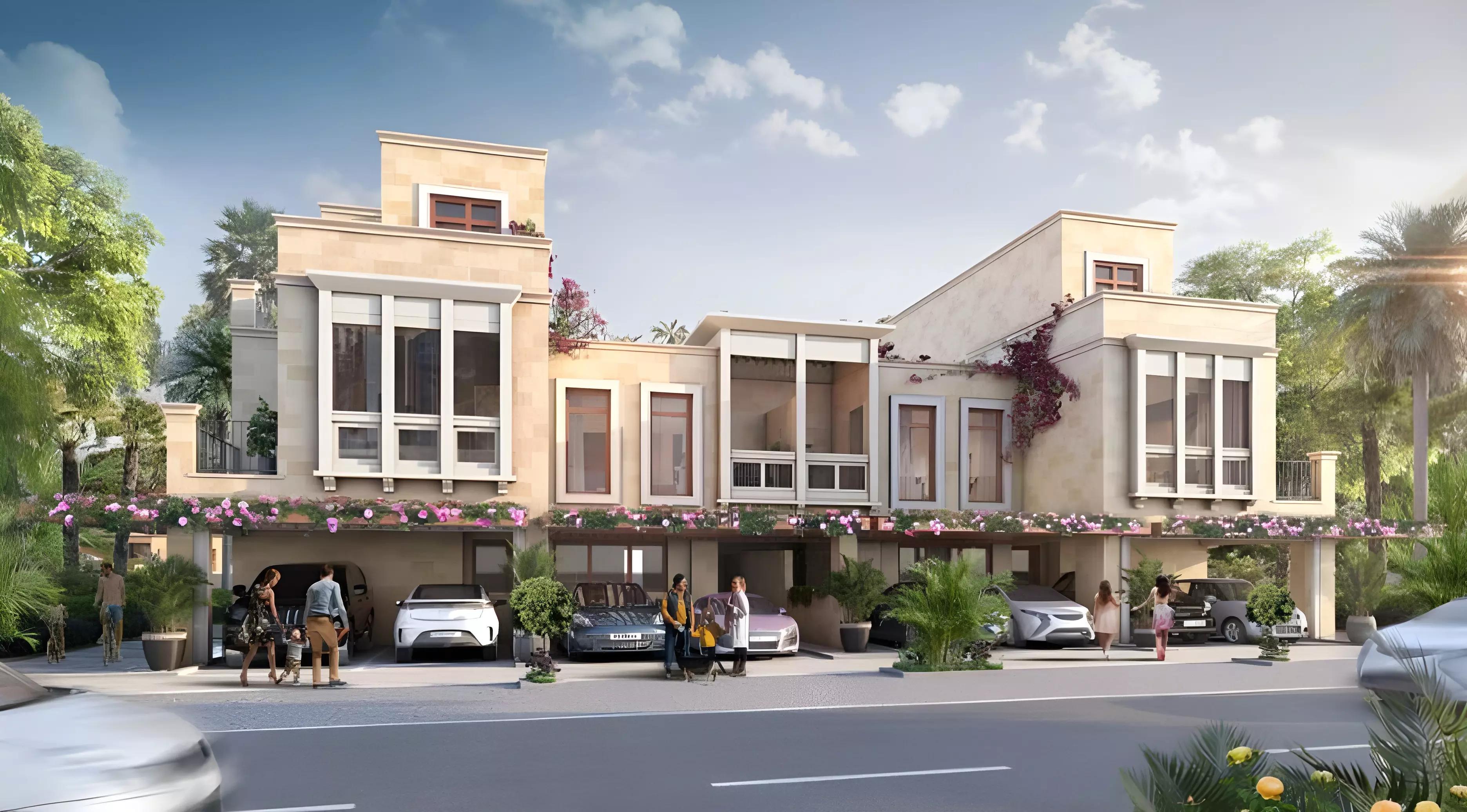 Malta Phase 2 townhouse row with waterway view, DAMAC Lagoons, Dubai