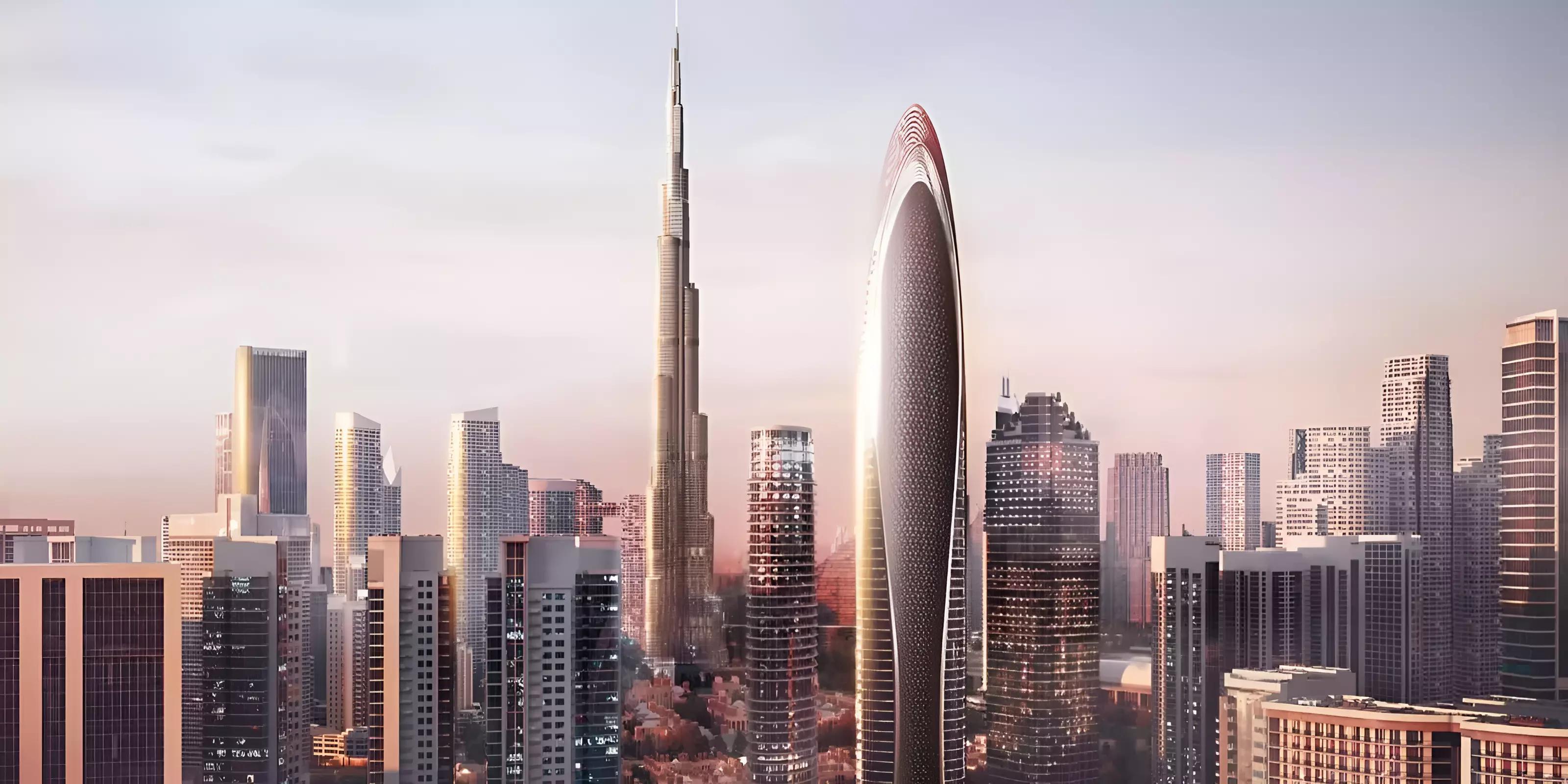 Mercedes Benz Places by Binghatti tower exterior in Downtown Dubai