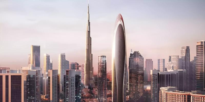 Mercedes Benz Places by Binghatti tower exterior in Downtown Dubai