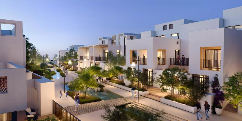 Bliss townhouse exterior with Spanish-style facade, Arabian Ranches 3, Dubai