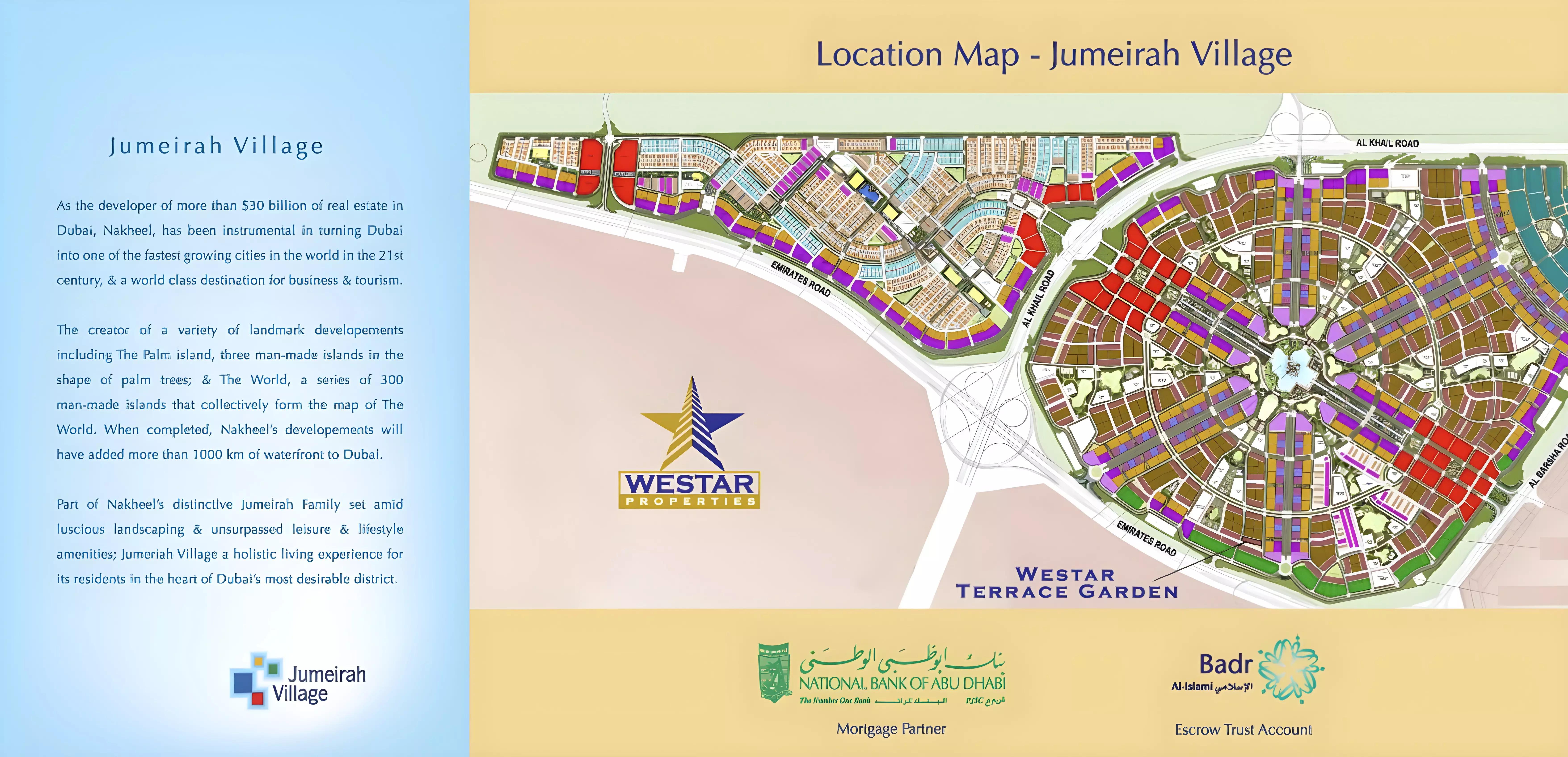 Westar Terrace Garden community master plan layout, JVC, Dubai