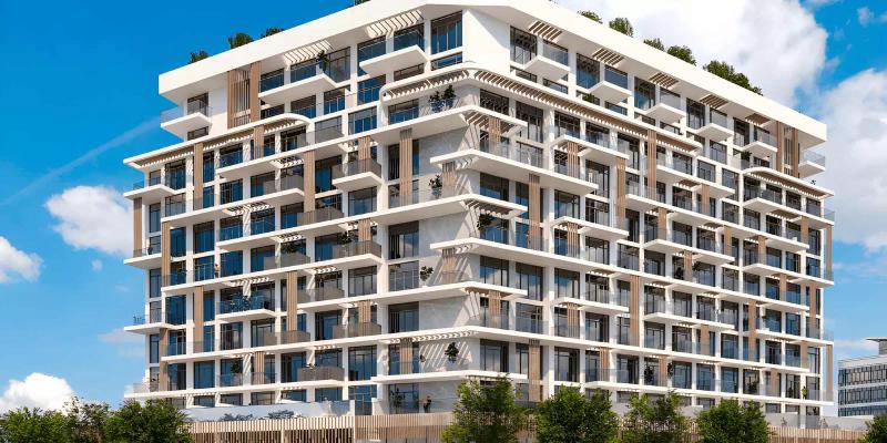 Serene Gardens residential building exterior in Al Furjan, Dubai