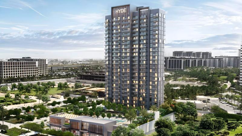 Hyde Residences exterior facade rendering, Dubai Hills Estate