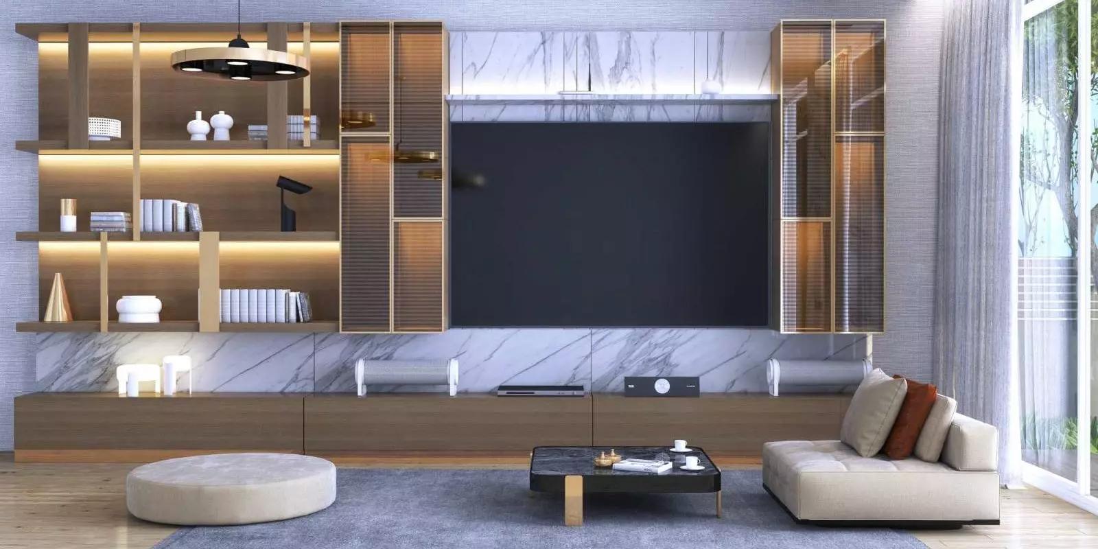 Royal Park South apartment interior living space, JVC, Dubai