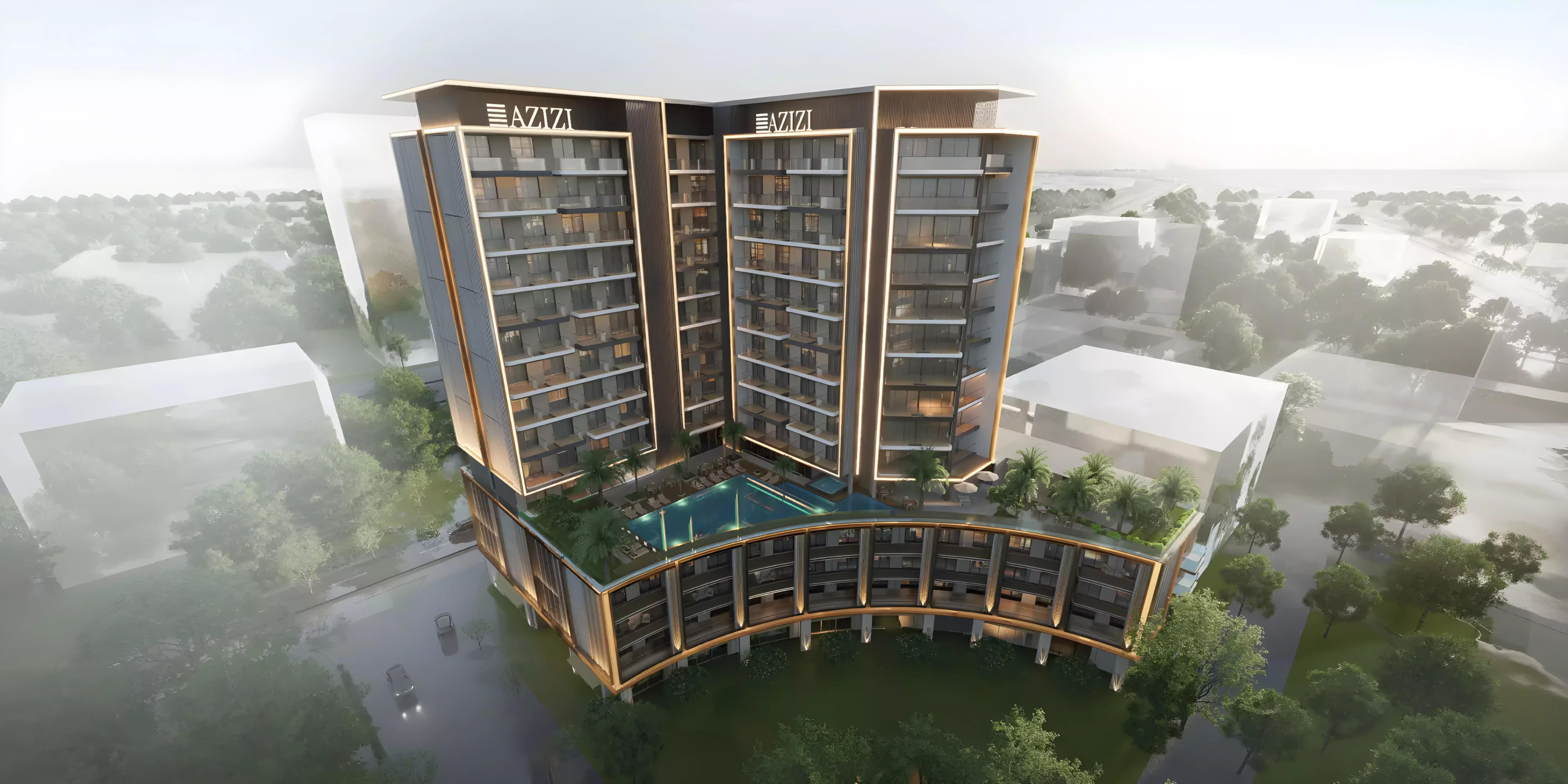 Azizi Gabriel landscaped garden and communal outdoor area, Jebel Ali, Dubai