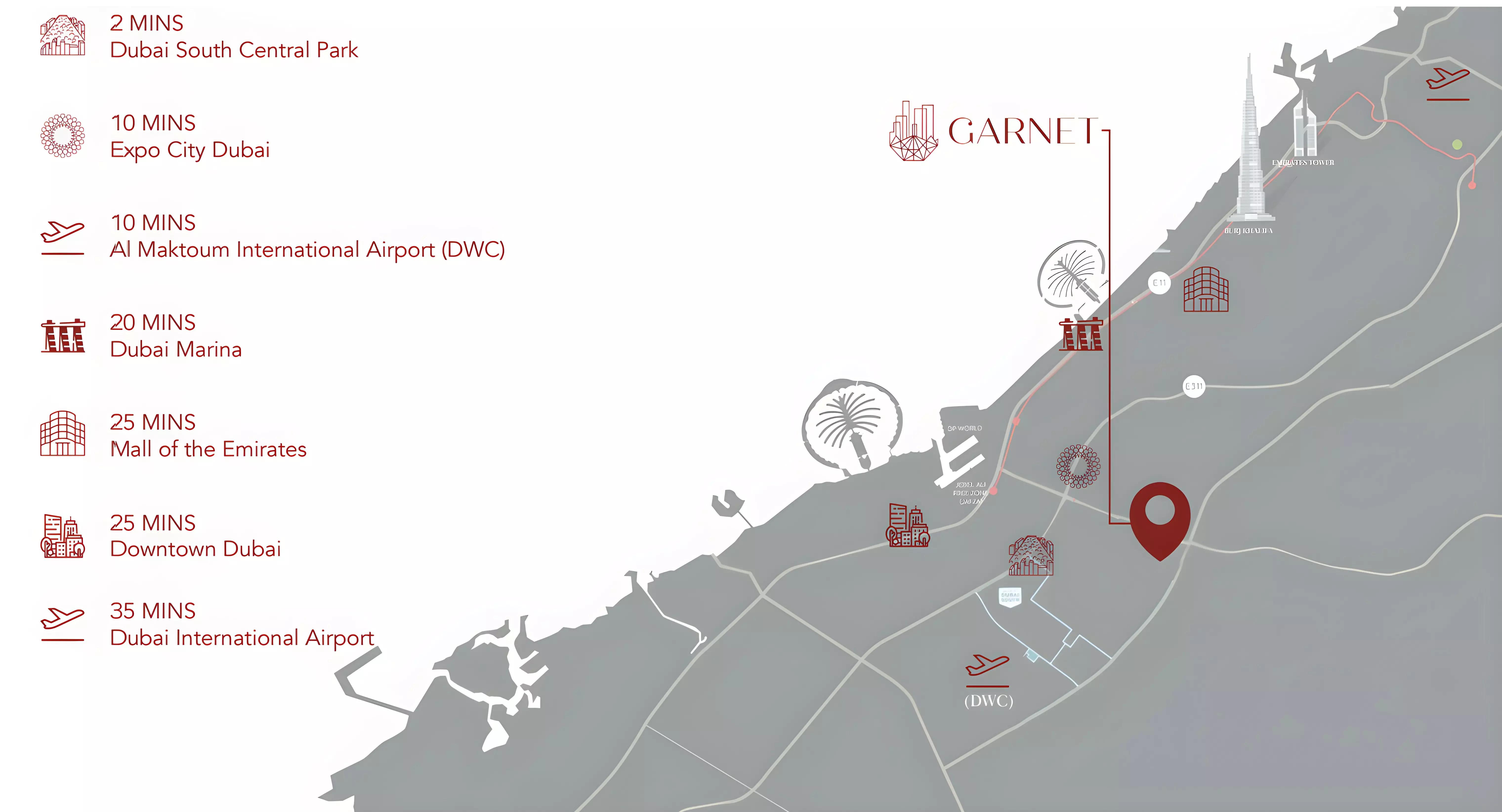 Garnet by Siroya master plan layout, Dubai South