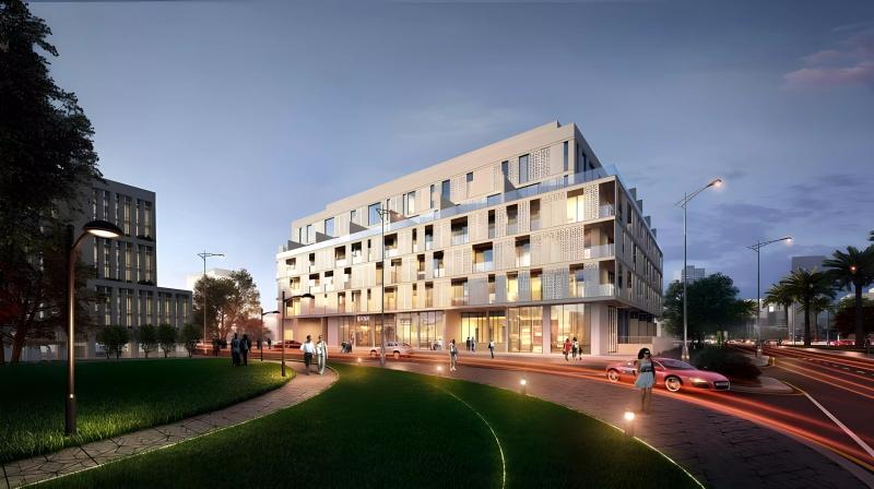 Serenity Lakes 2 residential tower exterior, JVC, Dubai