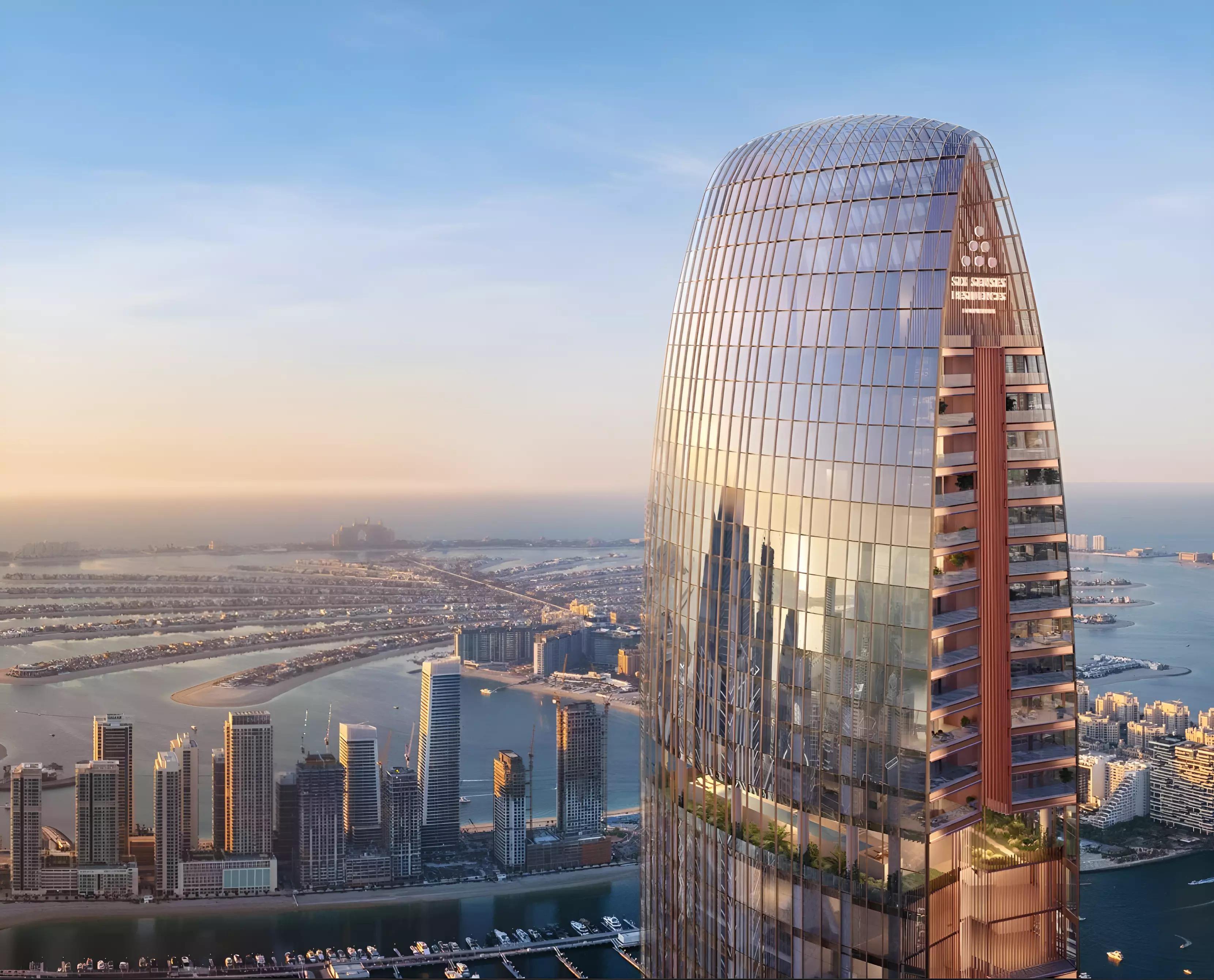 Six Senses Residences Dubai Marina living space with Marina views