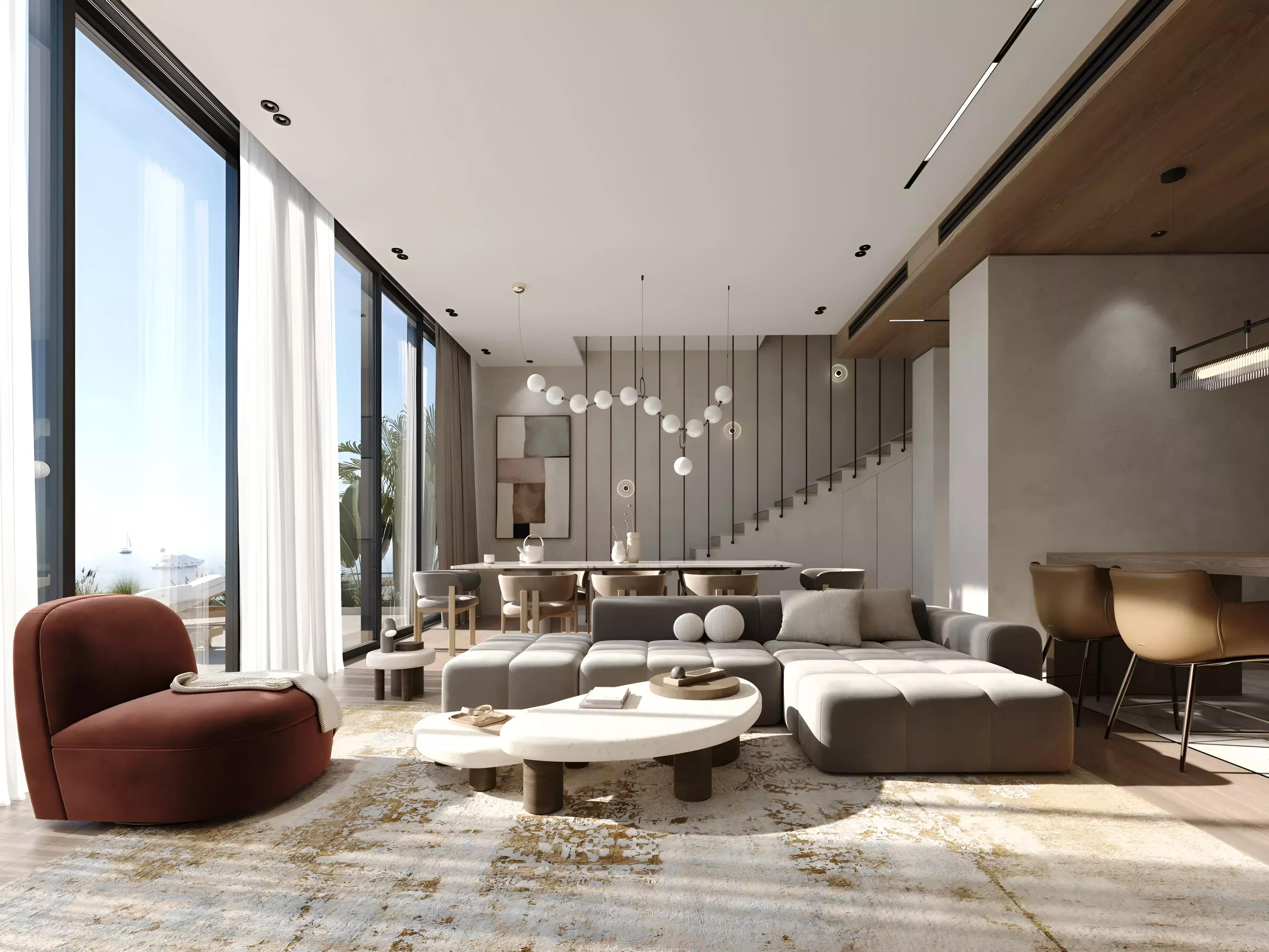 LIV Oceanside bedroom interior with natural light, Dubai Islands