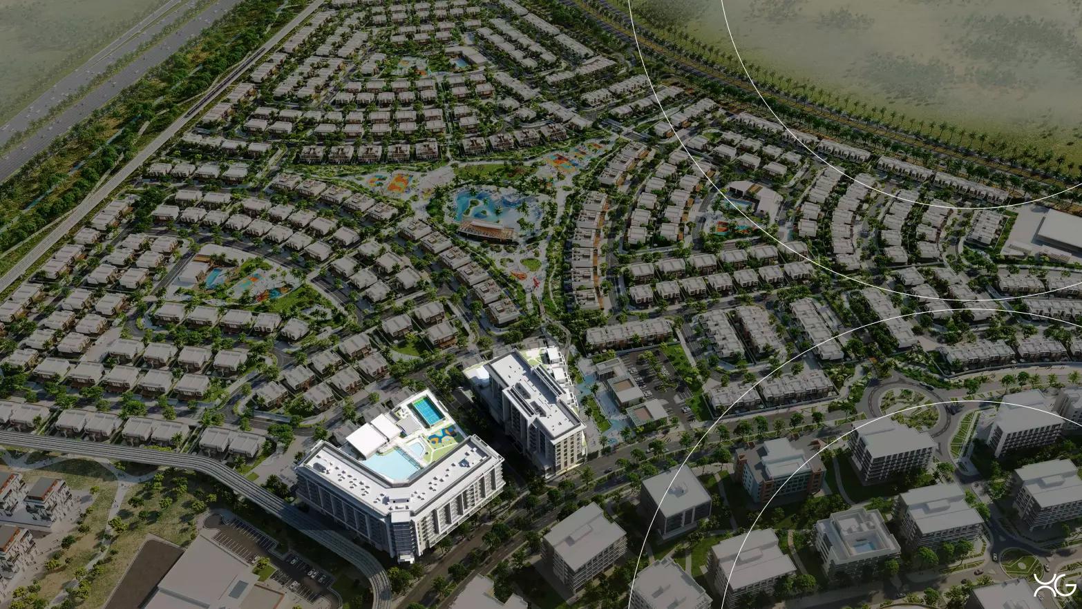 Beachfront Gates master plan layout, Dubai South residential district