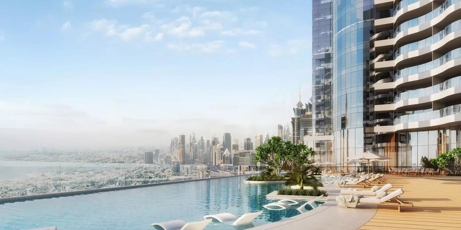 Al Habtoor Tower residential facade and canal-facing elevation, Business Bay