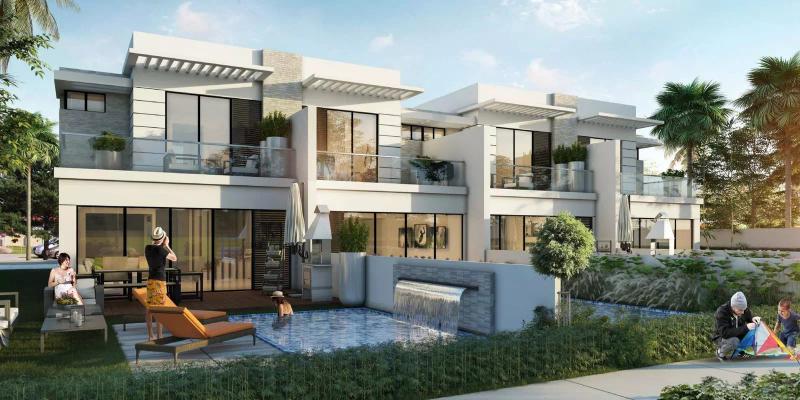 Silver Springs villa exterior with driveway and landscaping, DAMAC Hills, Dubai