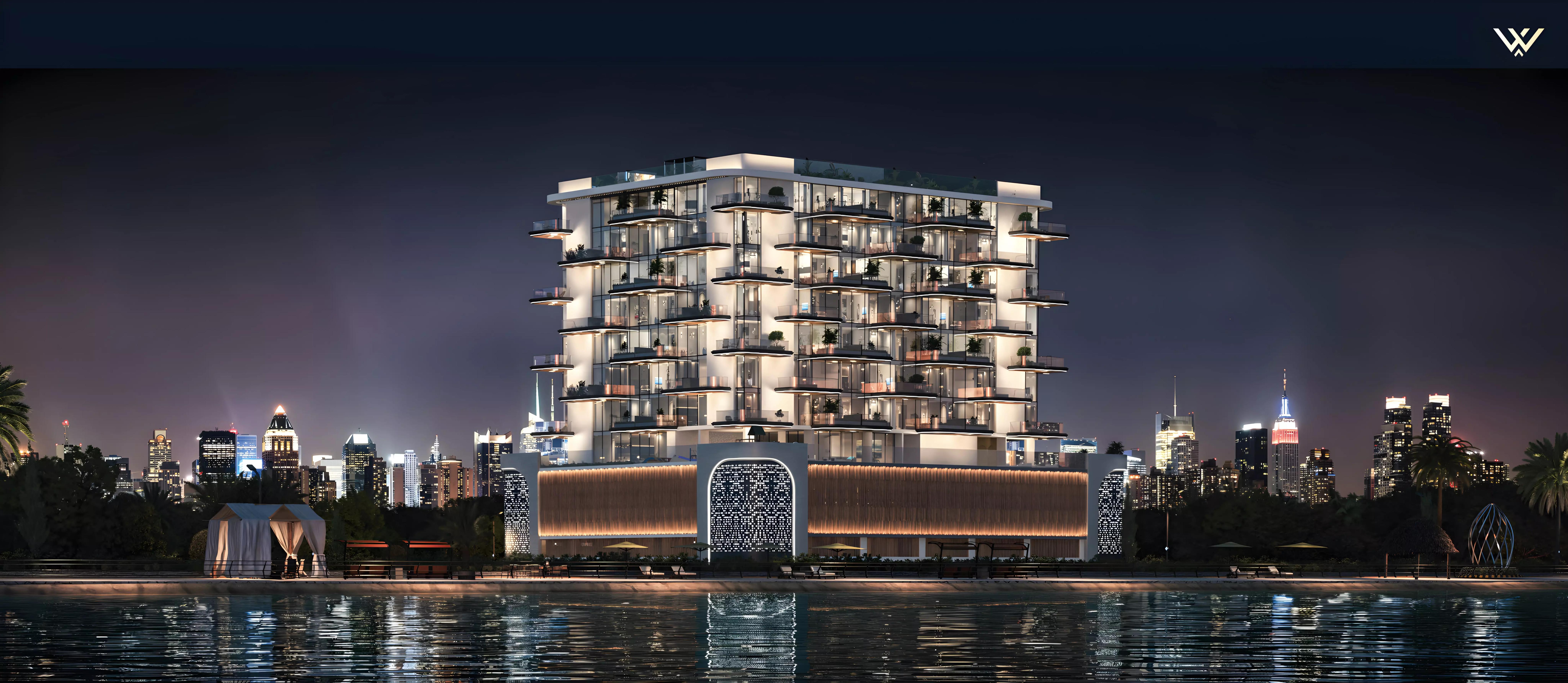 Wellington Ocean Walk waterfront view from residence, Dubai Islands