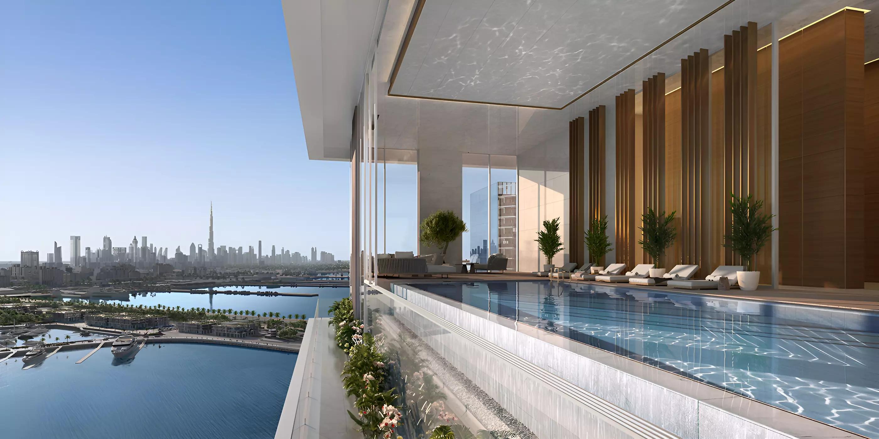 Mural By Beyond balcony with waterfront outlook, Dubai Maritime City