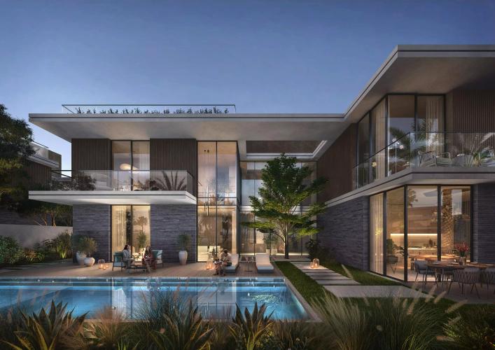 The Wilds by Aldar villa community street view, Dubai