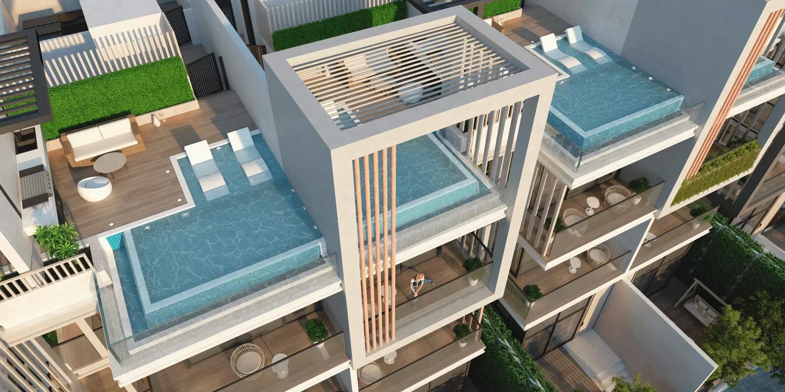 La Perla Homes 10 community facilities including beach club and tennis courts, JVC, Dubai