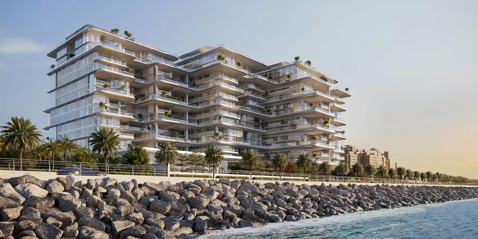 Orla by Omniyat exterior tower view on Palm Jumeirah's Crescent, Dubai