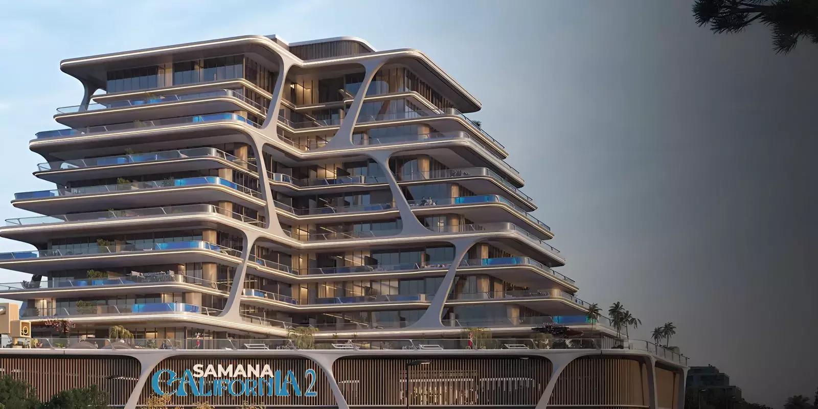 Samana California Phase 2 residential building view, Al Furjan, Dubai