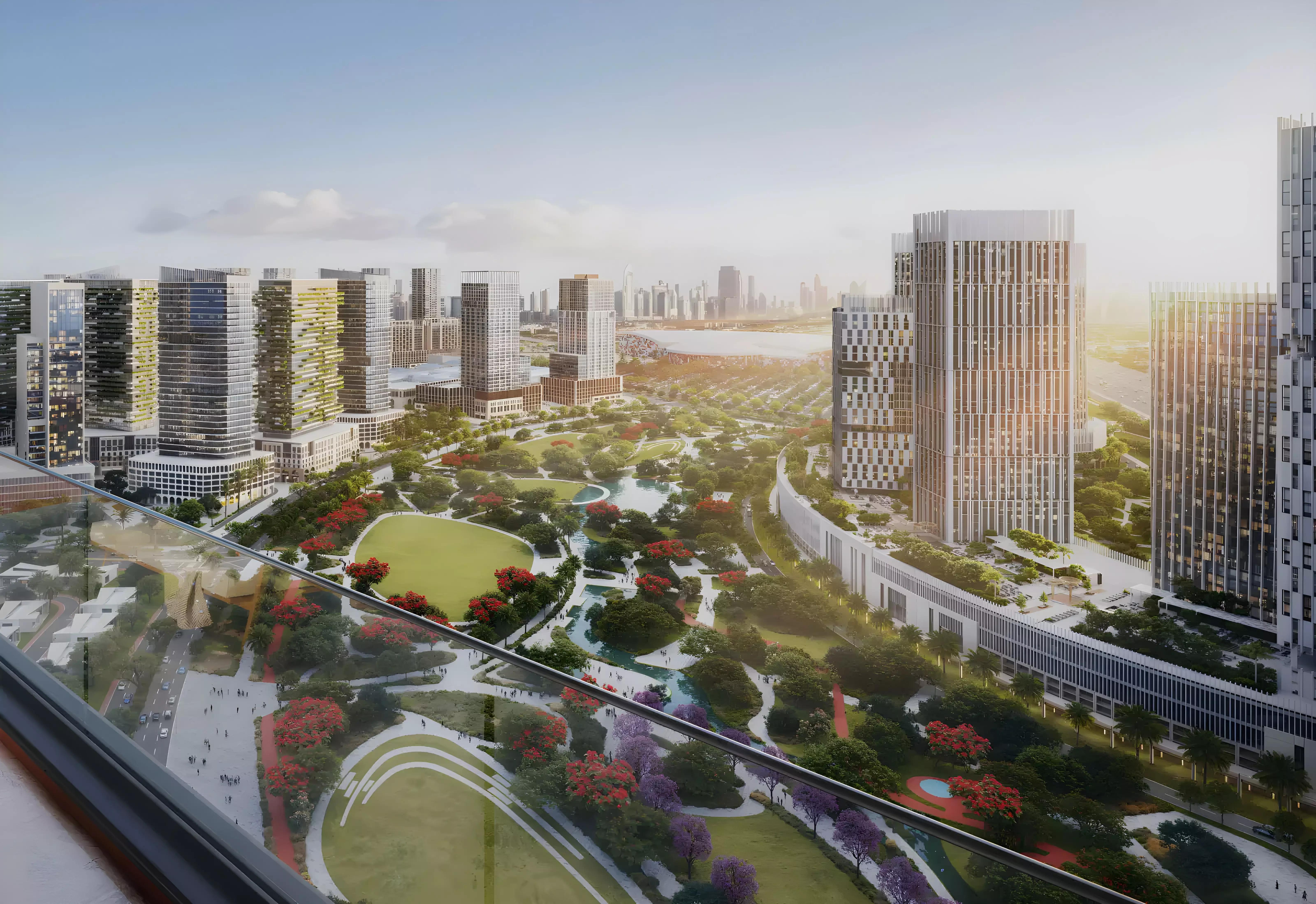 Azizi Milan 28 exterior tower view, City of Arabia, Dubai