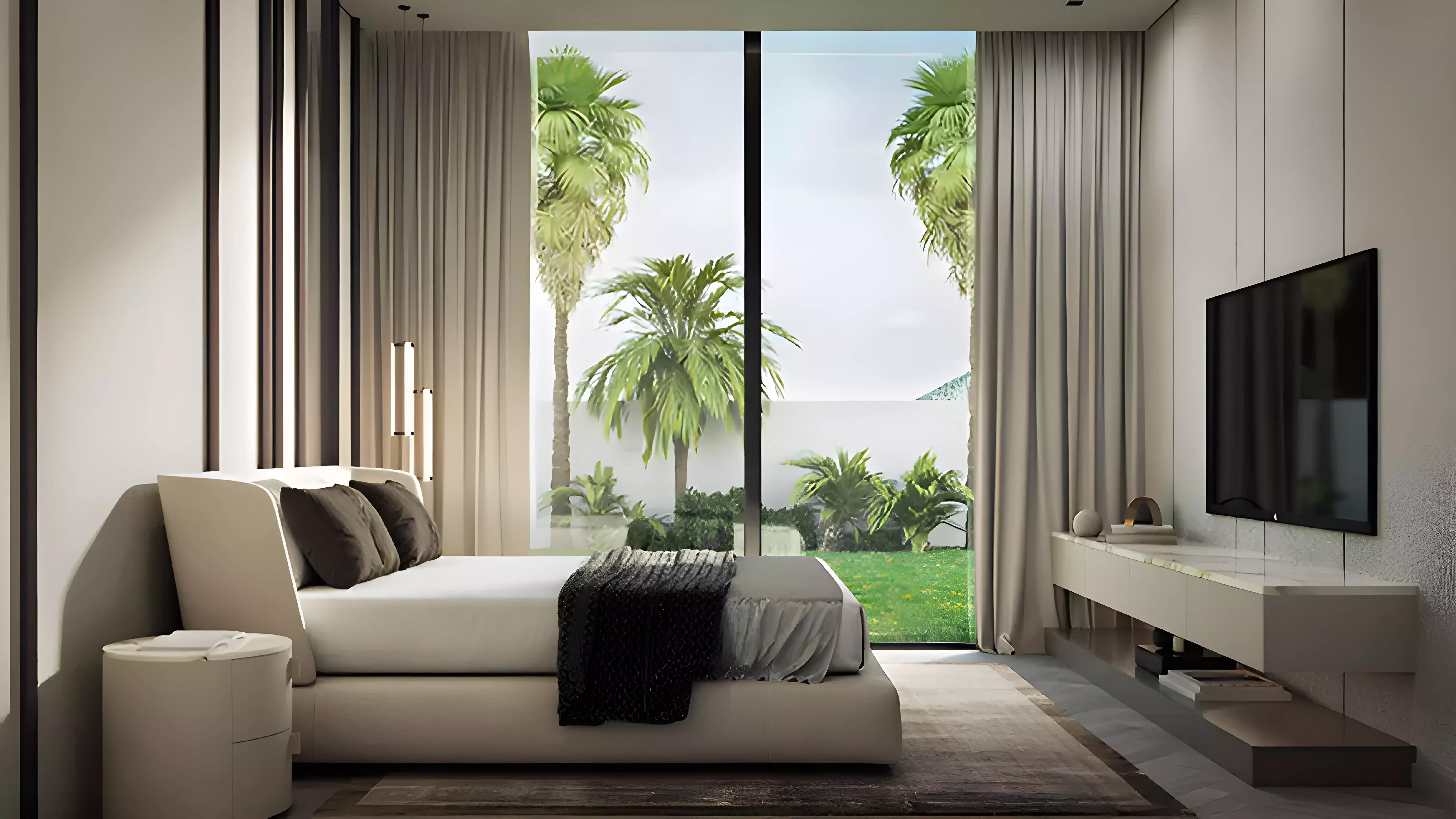 Shared swimming pool area at Waterfront Villas by Alexander, Dubai