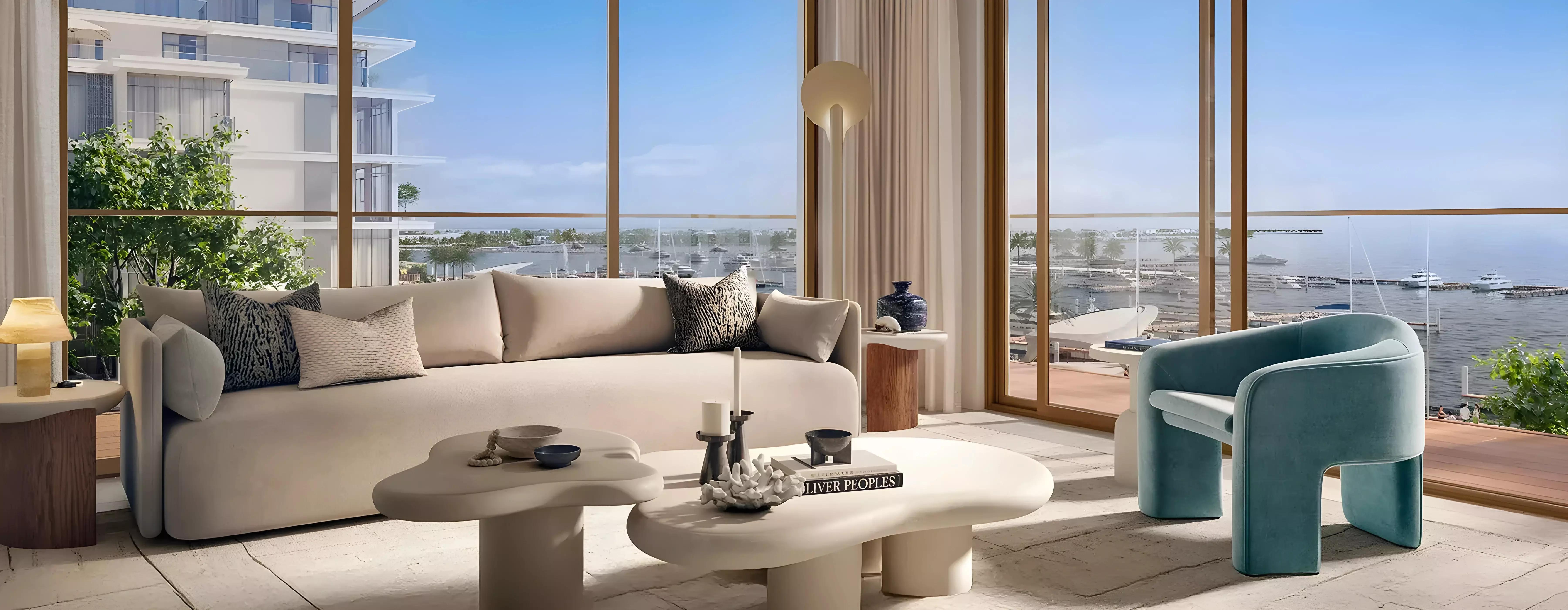 Ocean Views bedroom interior, Mina Rashid, Dubai