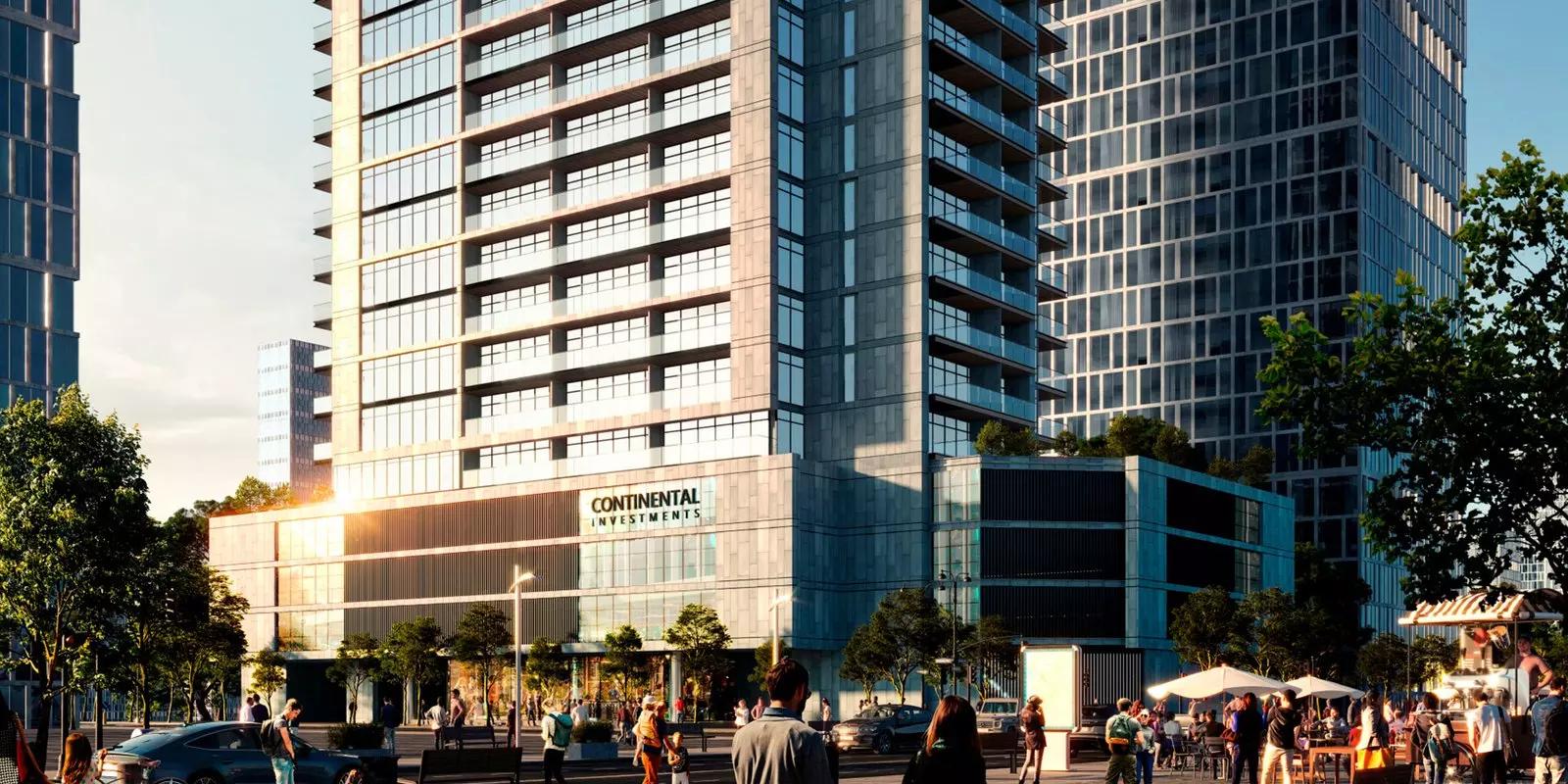 Marina Living landscaped park and outdoor seating area, Dubai Marina
