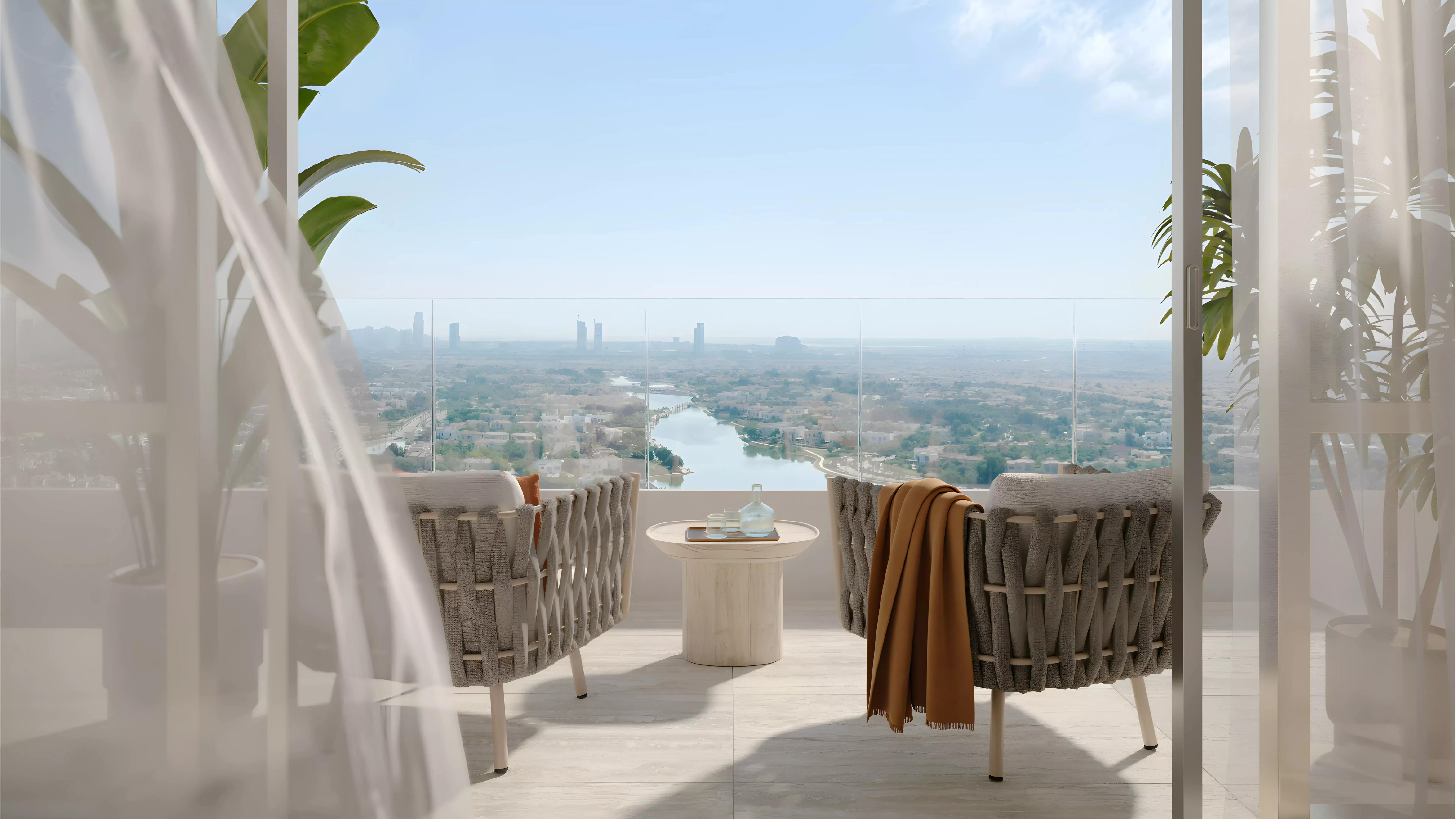 Rooftop or terrace view overlooking Jumeirah Islands from The West Residence