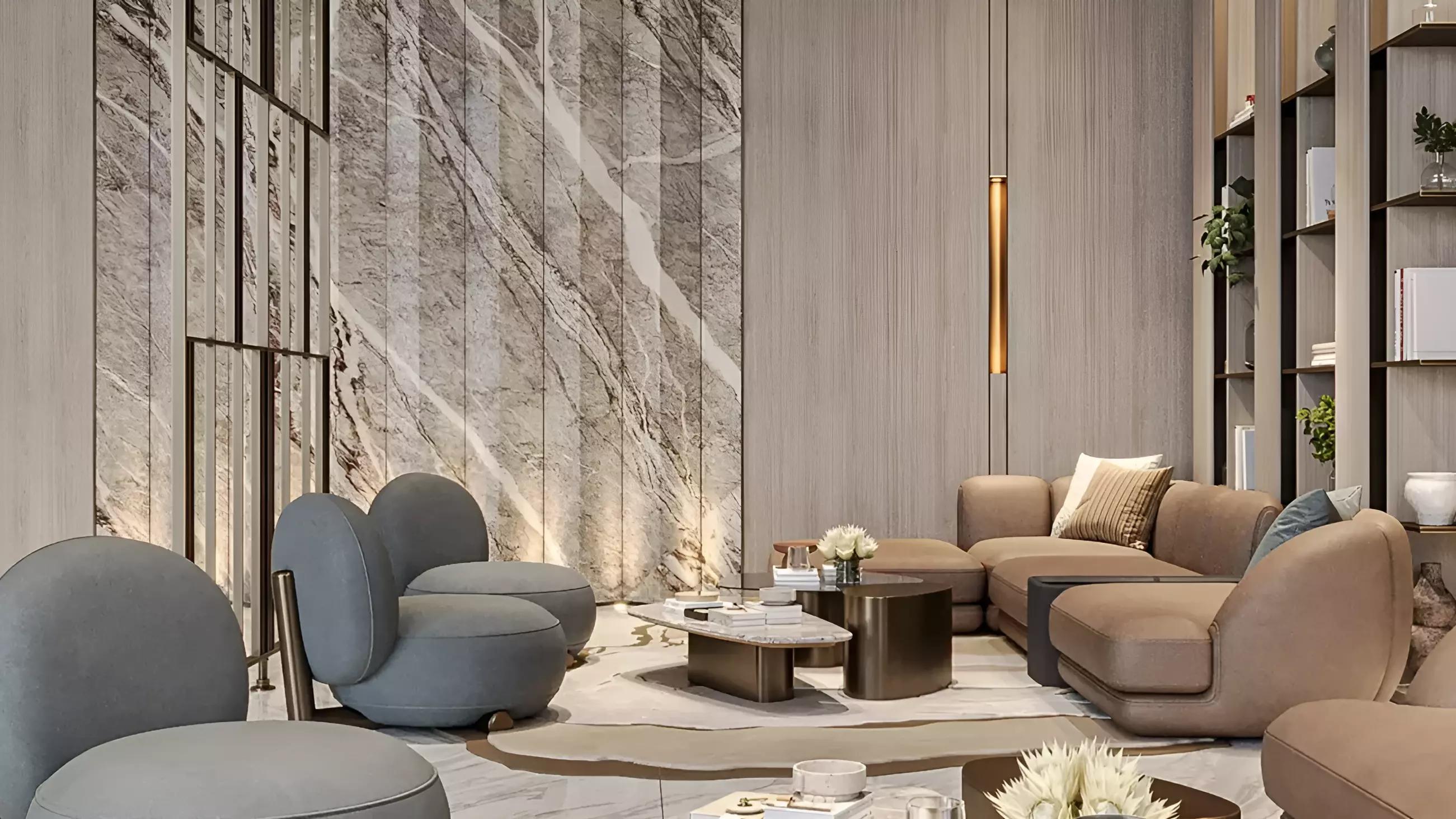 Legado apartment interior living space, Jumeirah Village Circle