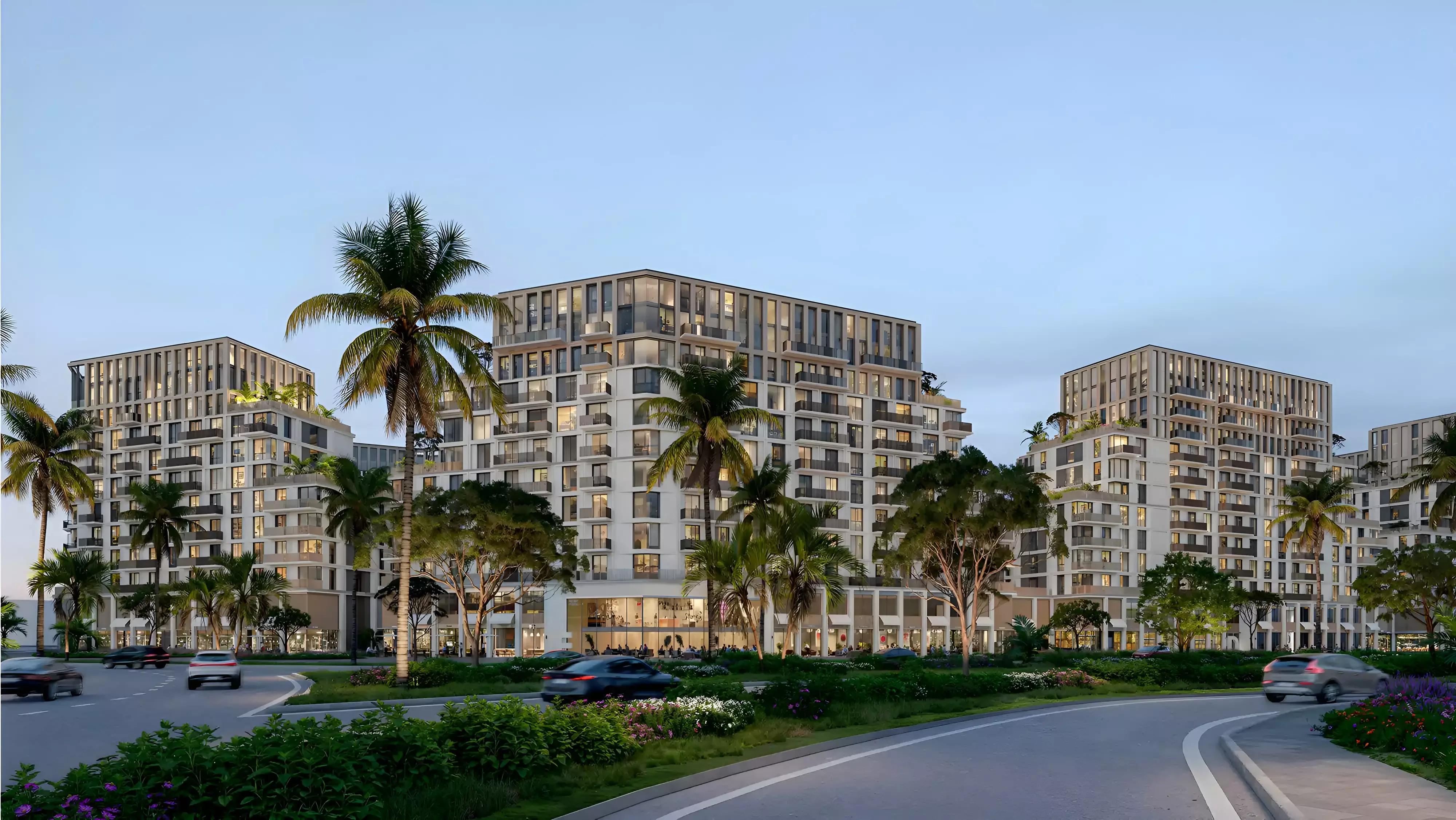 Exterior facade of Modo at Avenew 88 apartment building, Dubai South
