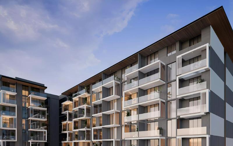 Aura Elegance apartment building exterior in Dubai Silicon Oasis