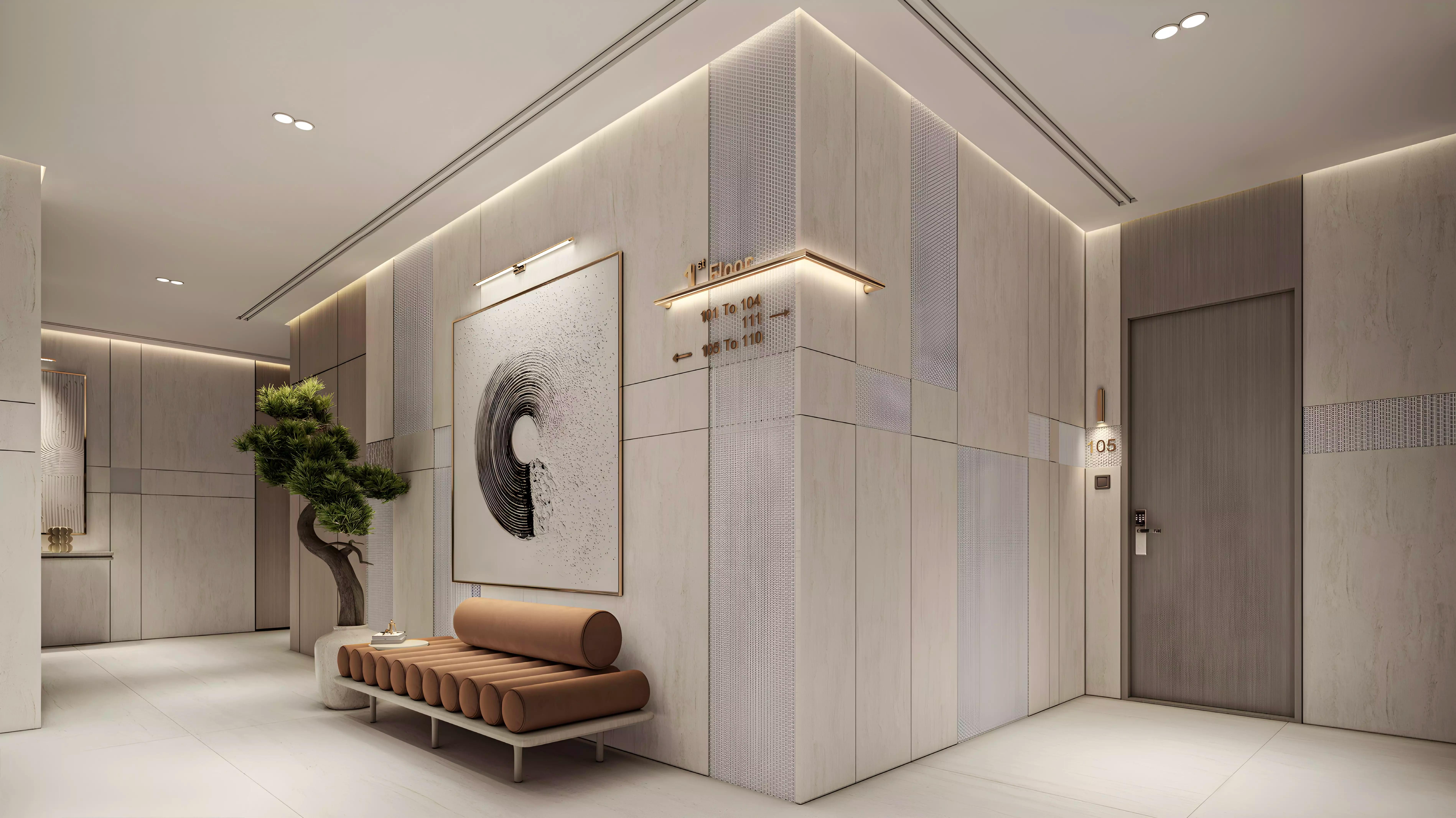 Derby Heights apartment interior living area, MBR City, Dubai