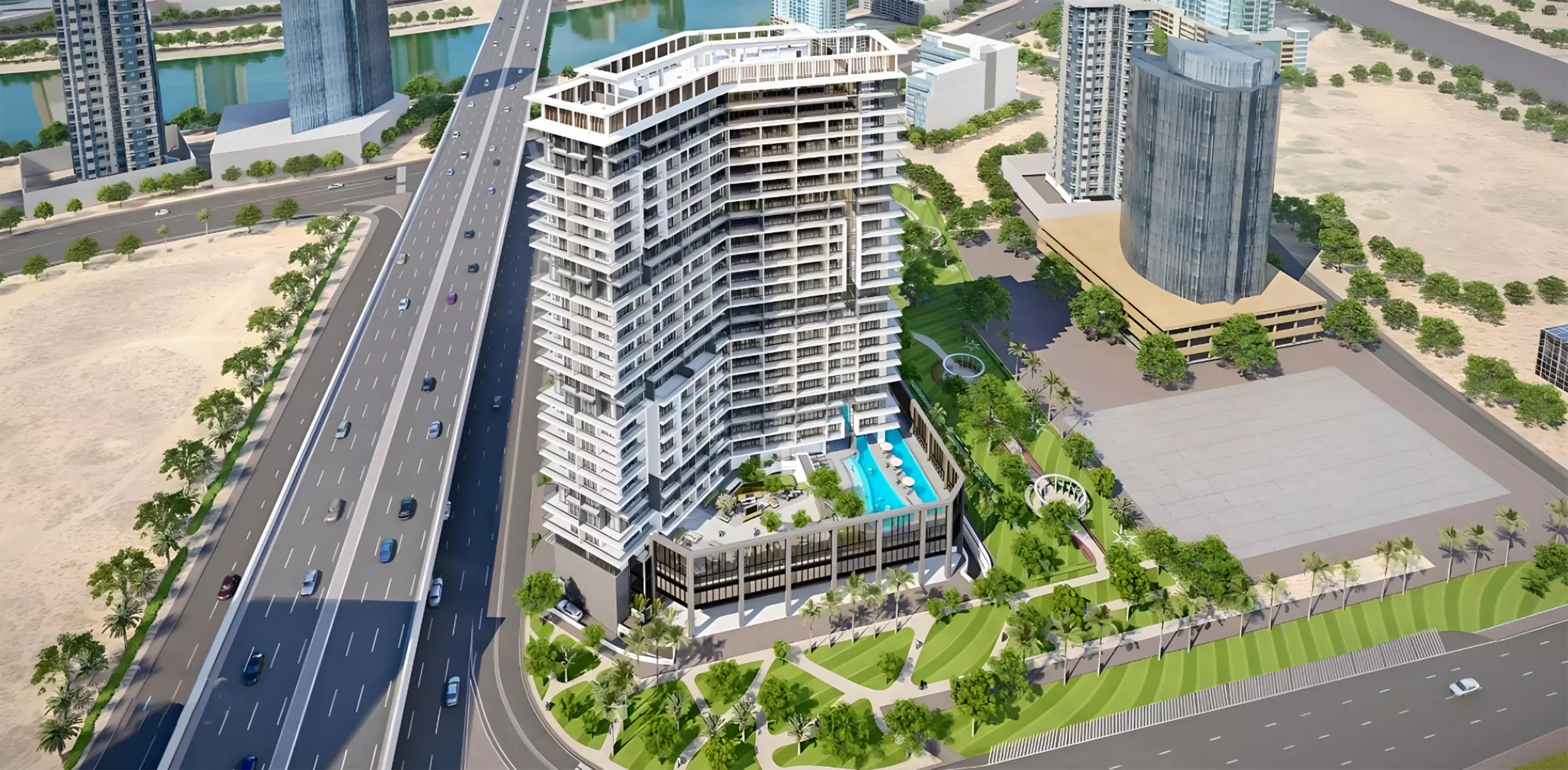 The Paragon by IGO shared pool deck, Business Bay, Dubai