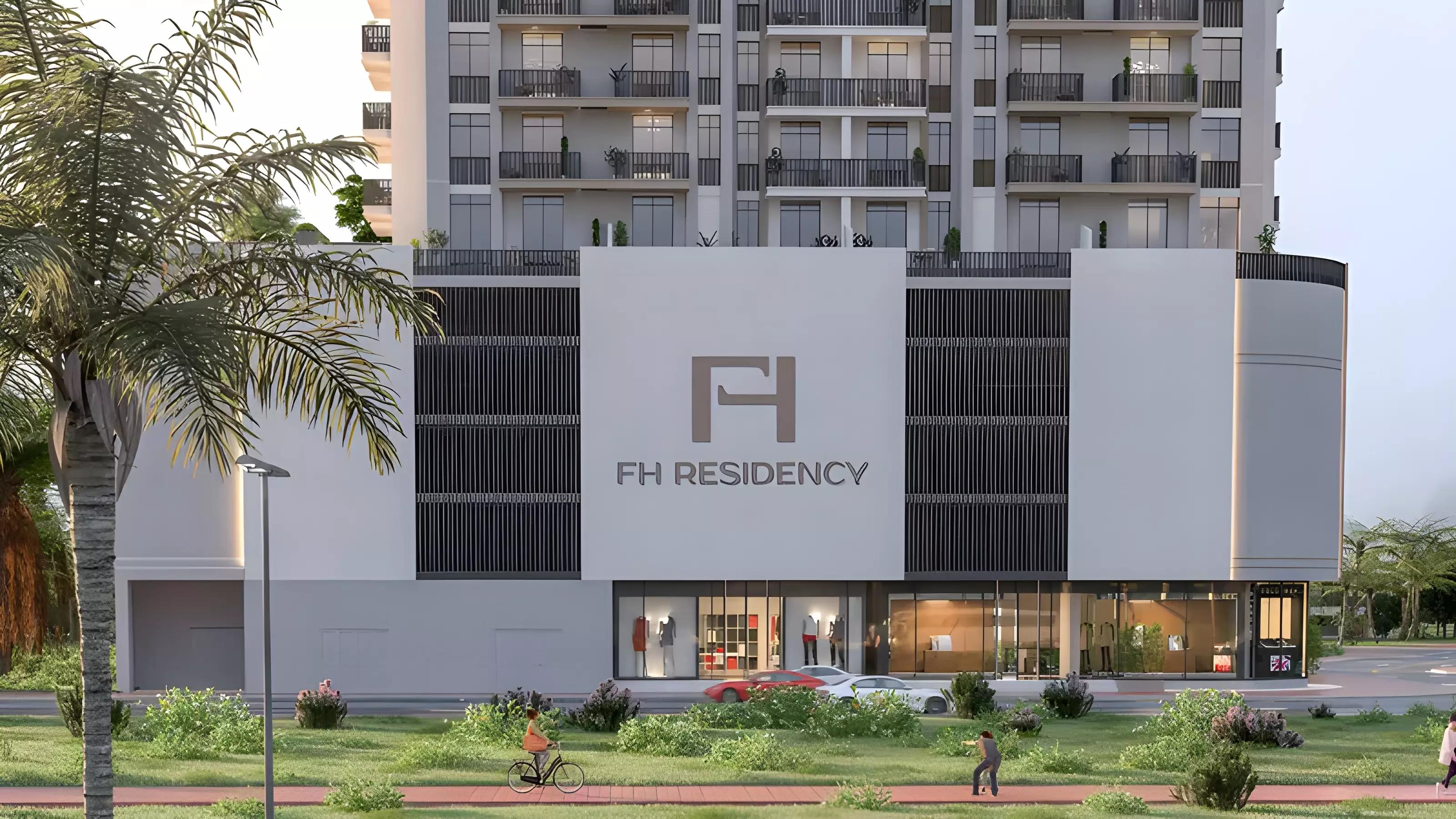 FH Residency building entrance and driveway, JVT, Dubai