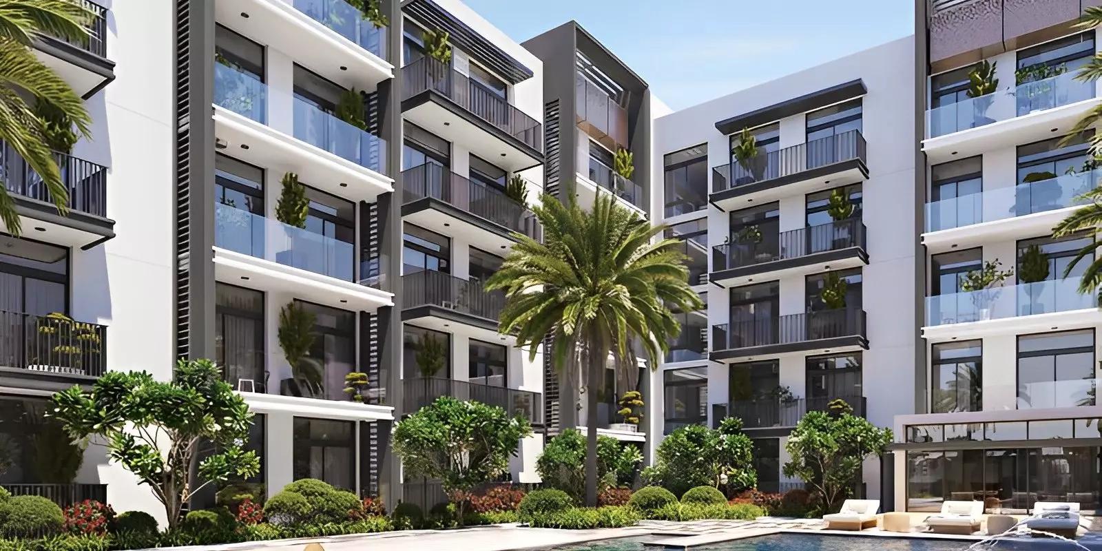 Hamilton House residential building elevation in Jumeirah Village Circle
